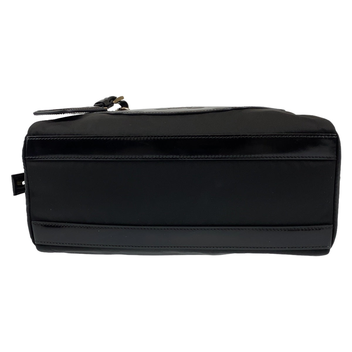 PRADA Prada Tessuto Logo Embossed Black Silver Hardware Nylon/Leather Shoulder Bag for Women