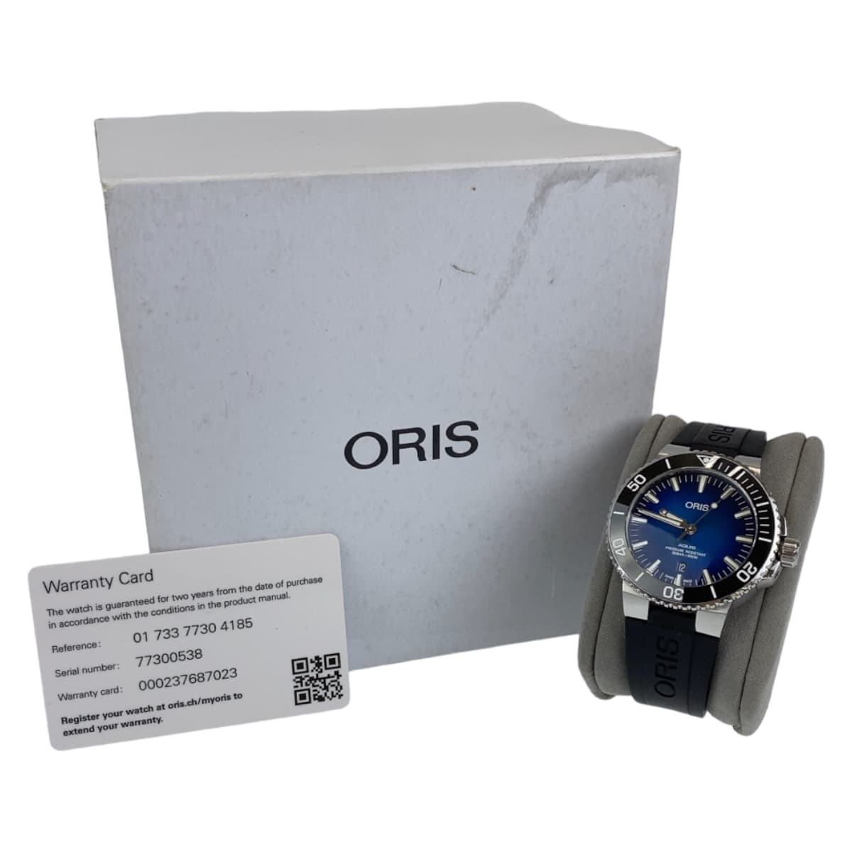 ORIS Aquis Date Blue Black Stainless Steel / Silicone 01 733 7730 4185 07 34 18 44 EB Wristwatch Waterproof Automatic Blue Dial Men's