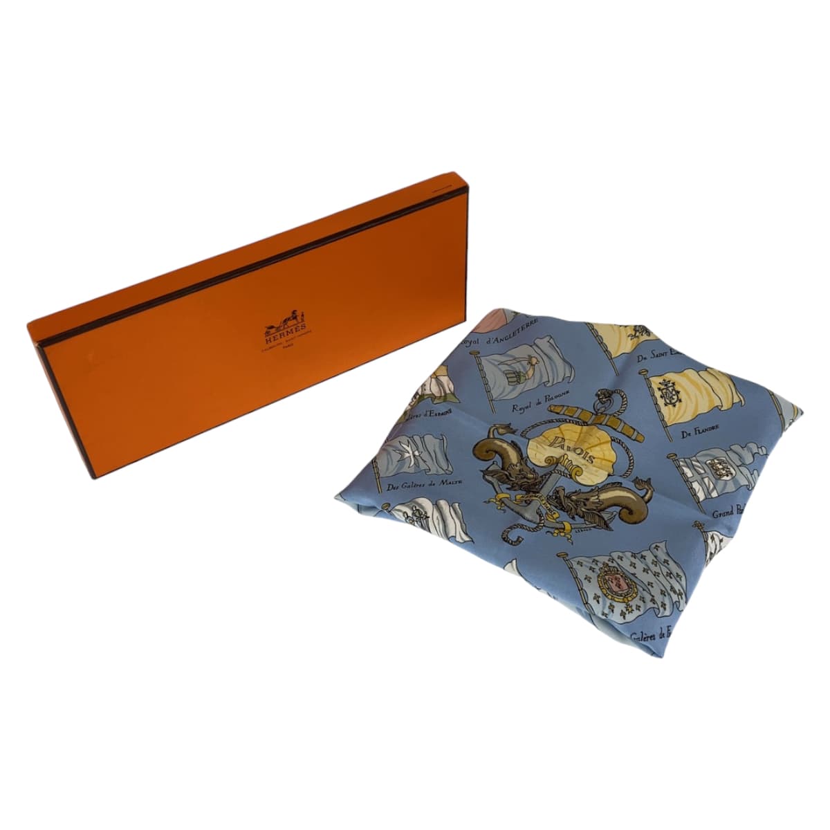 HERMES エルメス カレ45 PAVOIS ブルー 水色 マルチカラー シルク スカーフ レディース