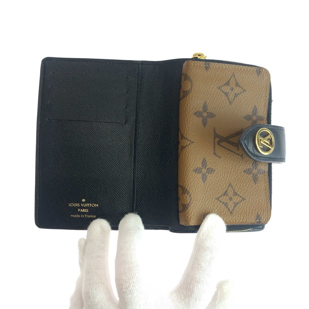 LOUIS VUITTON Louis Vuitton Monogram Portefeuille Juliet Brown Gold Hardware PVC M69432 Bi-fold Wallet Compact Women's