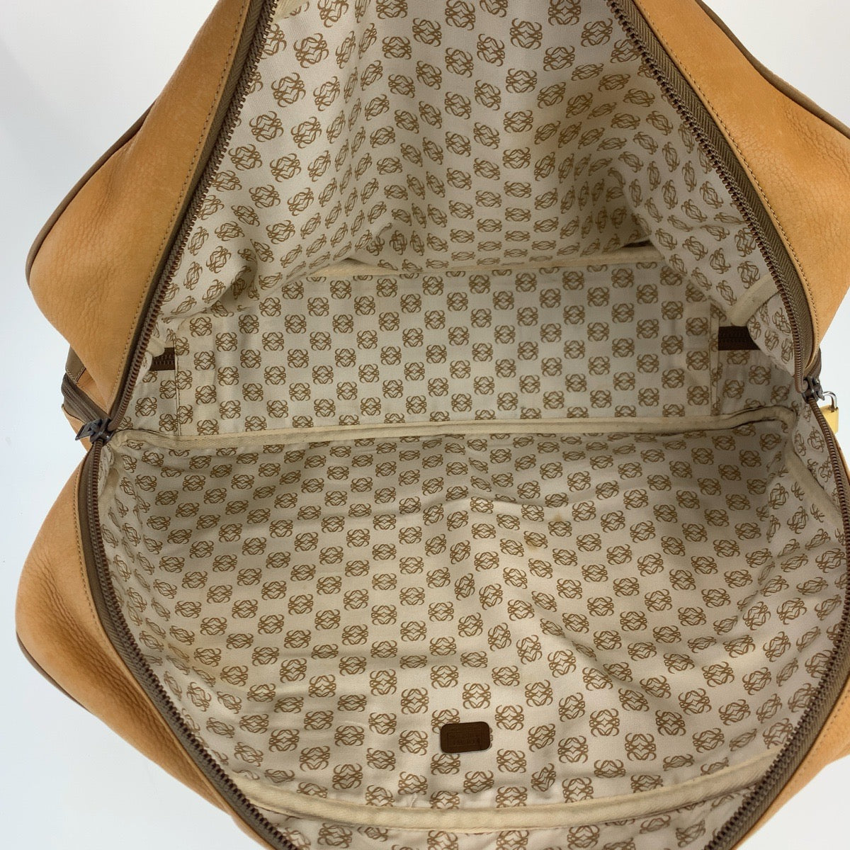 LOEWE ロエベ アナグラム ブラウン 茶 ゴールド金具 レザー ボストンバッグ 旅行バッグ メンズ