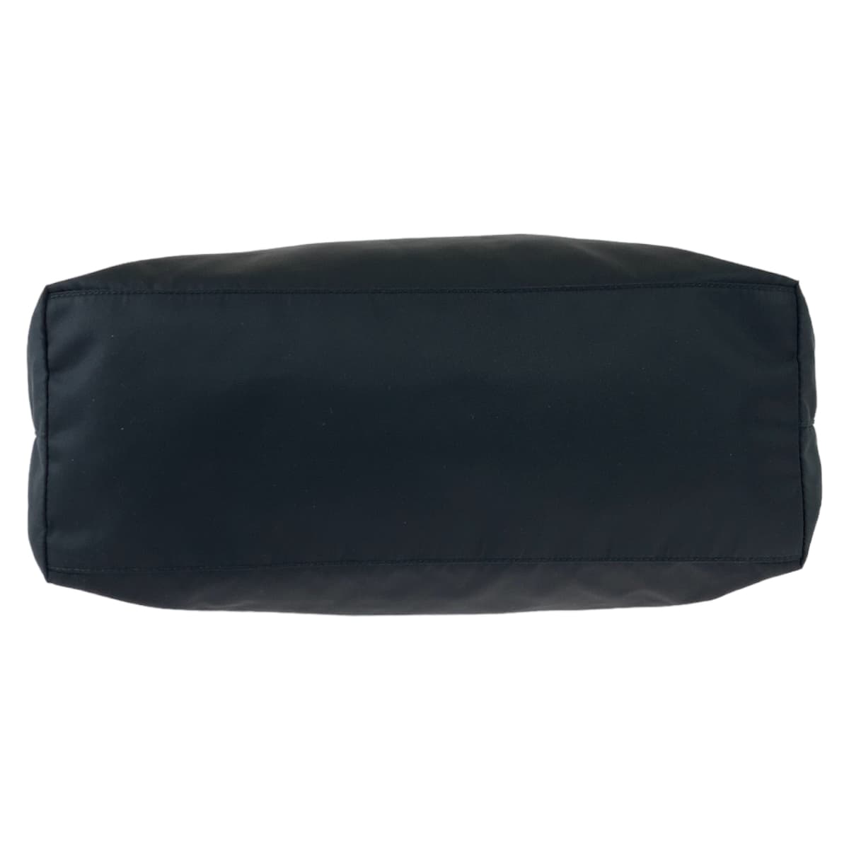 PRADA Tessuto Triangle Logo Plate Embroidery Black Nylon Tote Bag Handbag Women's