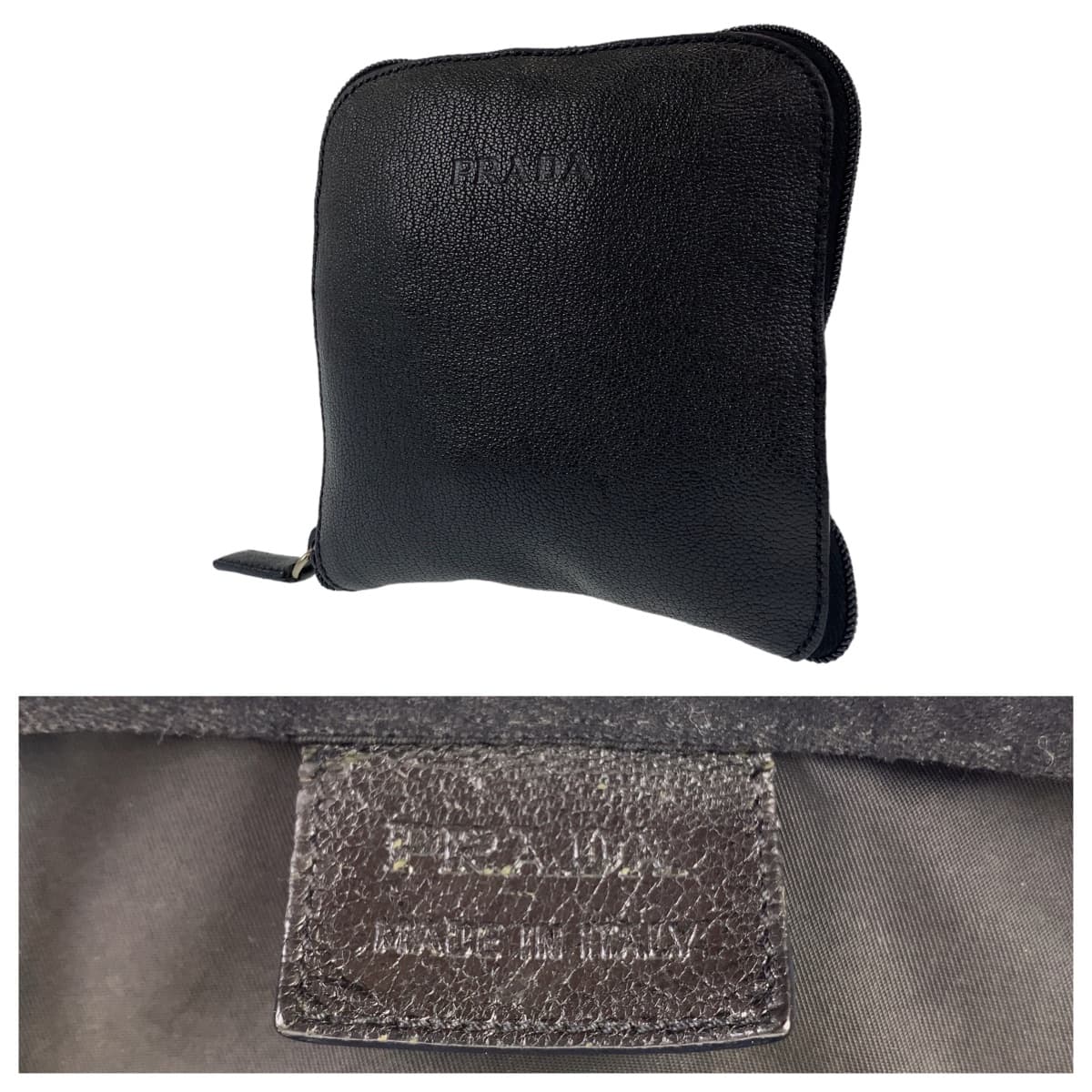 10637
PRADA プラダ テスート 三角ロゴプレート 男女兼用 ブラック シルバー金具 ナイロン / レザー トートバッグ ハンドバッグ 折りたたみバッグ レディース