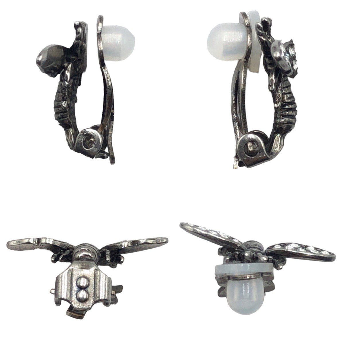 10664
Dior ディオール J'A DIOR Bee ラインストーン シルバー メタル イヤリング 耳飾り レディース SA28