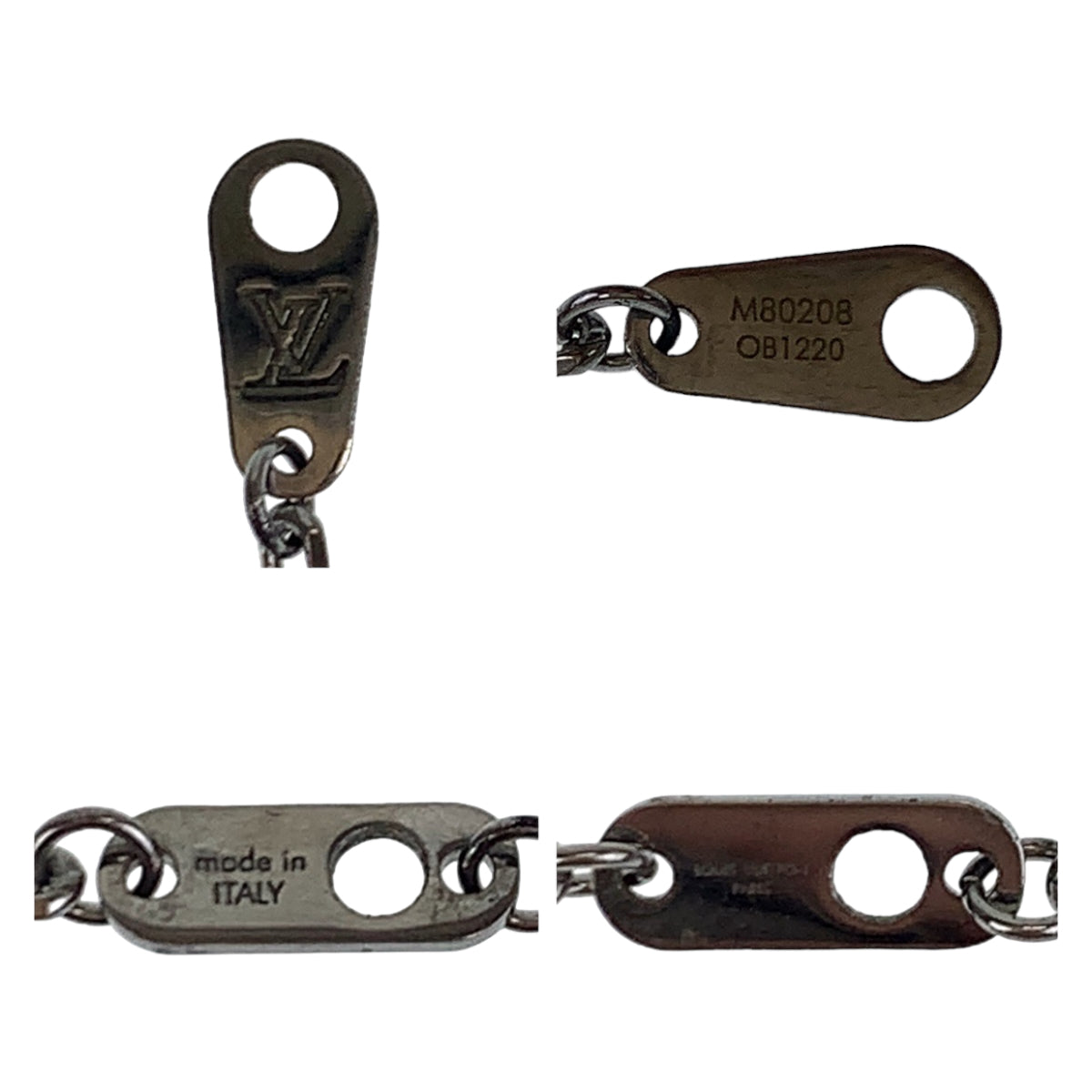 10733
LOUIS VUITTON ルイヴィトン LVイニシャル ターコイズブルー シルバー金具 メタル / ラインストーン M80208 ネックレス ペンダント メンズ ABP52