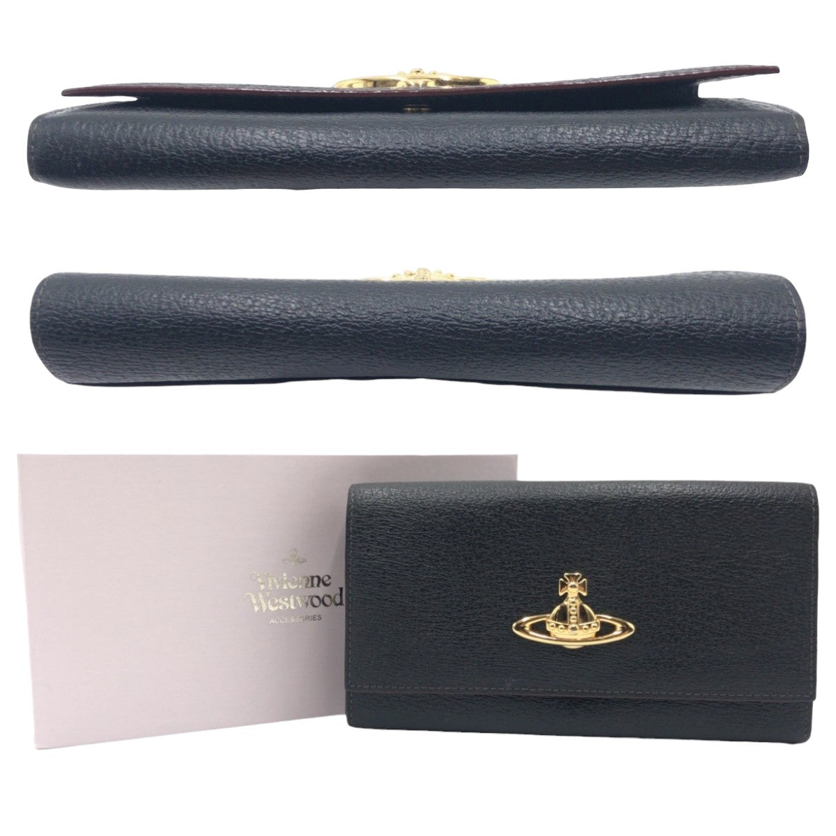 Vivienne Westwood ヴィヴィアンウエストウッド EXECUTIVE ブラック 黒 ゴールド金具 レザー 長財布 ロングウォレット レディース