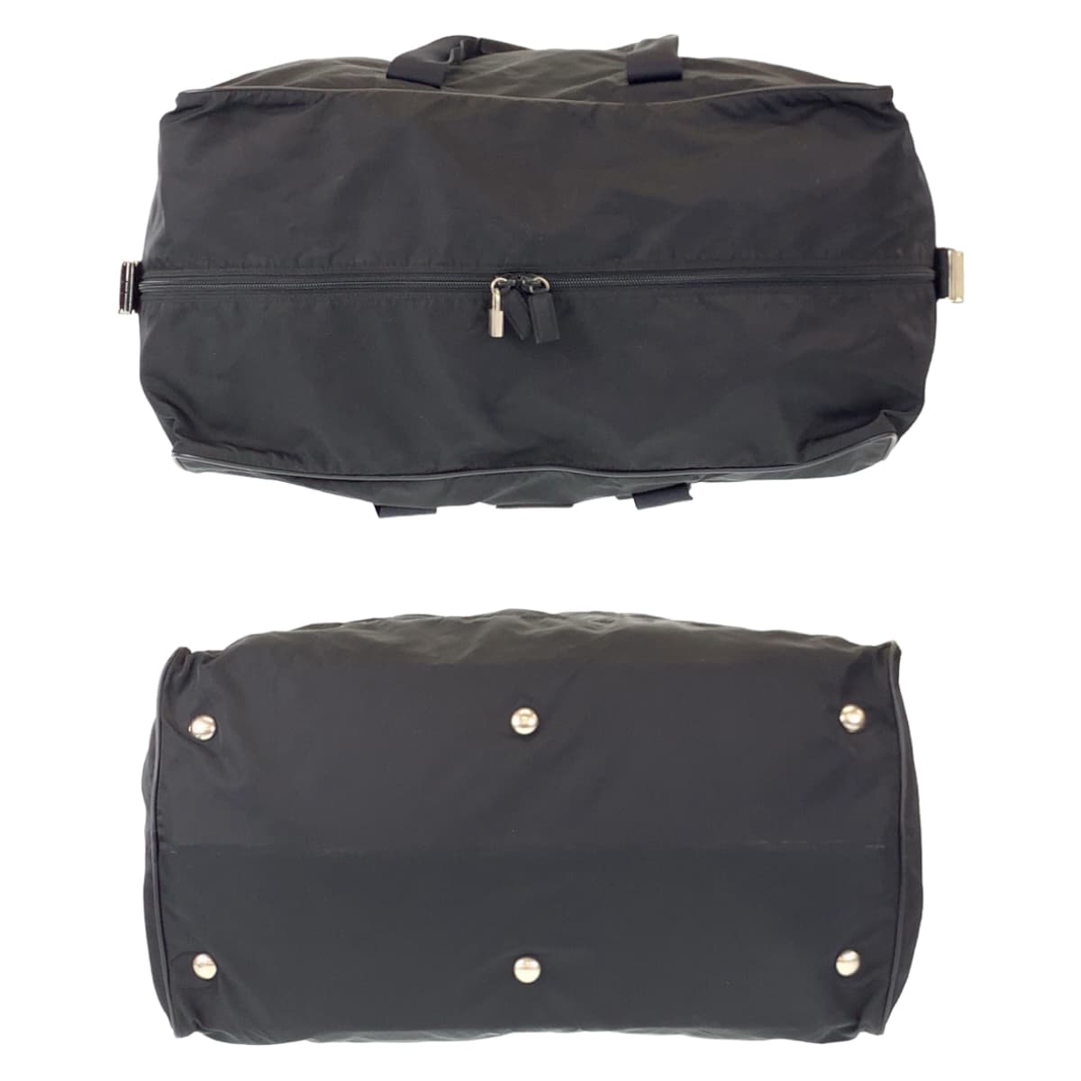 PRADA Tessuto Triangle Logo Black Silver Hardware Nylon Boston Bag Travel Bag Men's