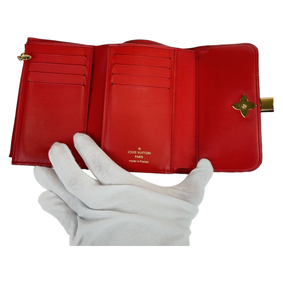 LOUIS VUITTON Louis Vuitton Monogram Portefeuille Flower Coquelicot Brown Gold Hardware PVC M62567 Tri-fold Wallet Compact Wallet Women's