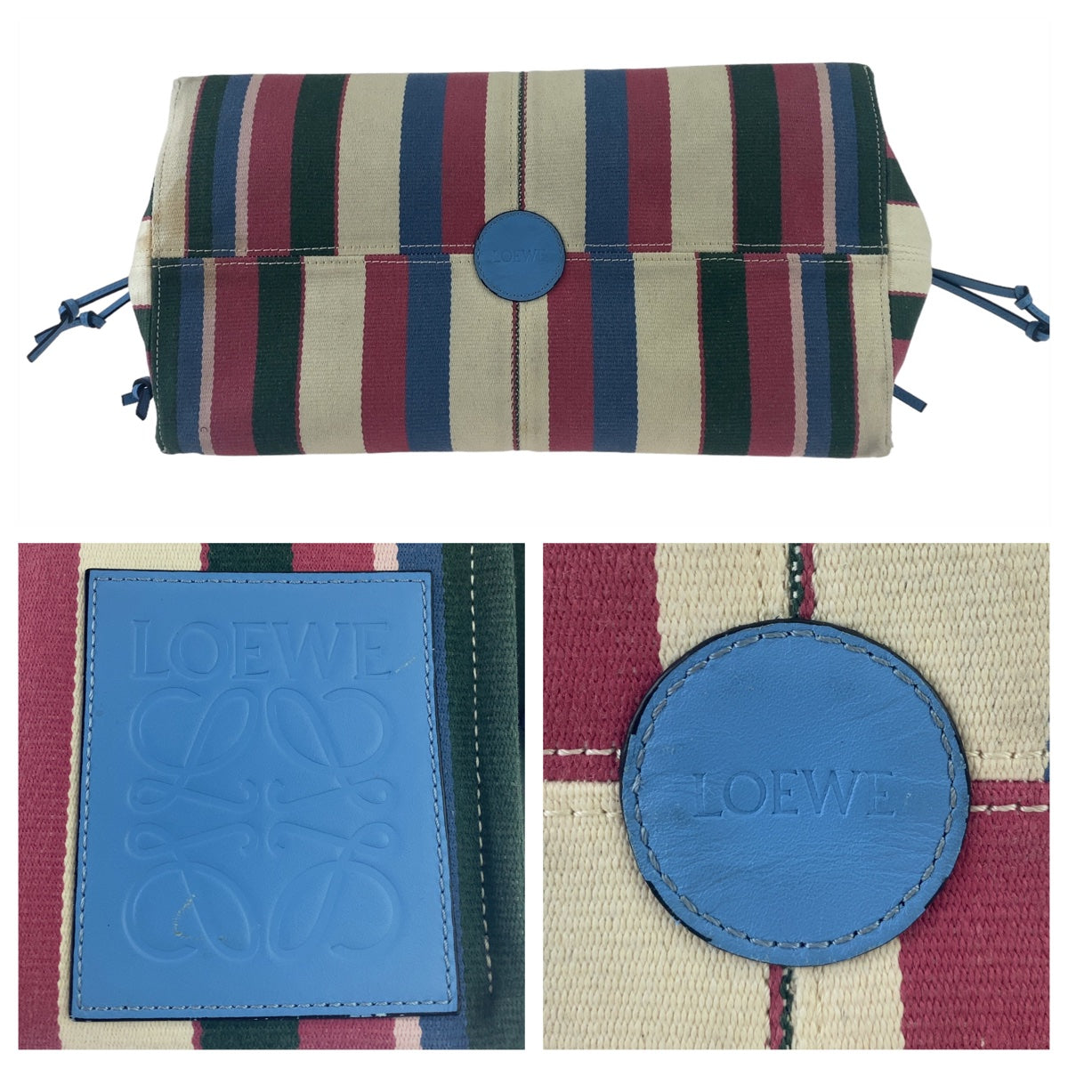 10811
LOEWE ロエベ アナグラム クッショントート マルチカラー キャンバス / レザー トートバッグ 肩掛け ショルダーバッグ レディース