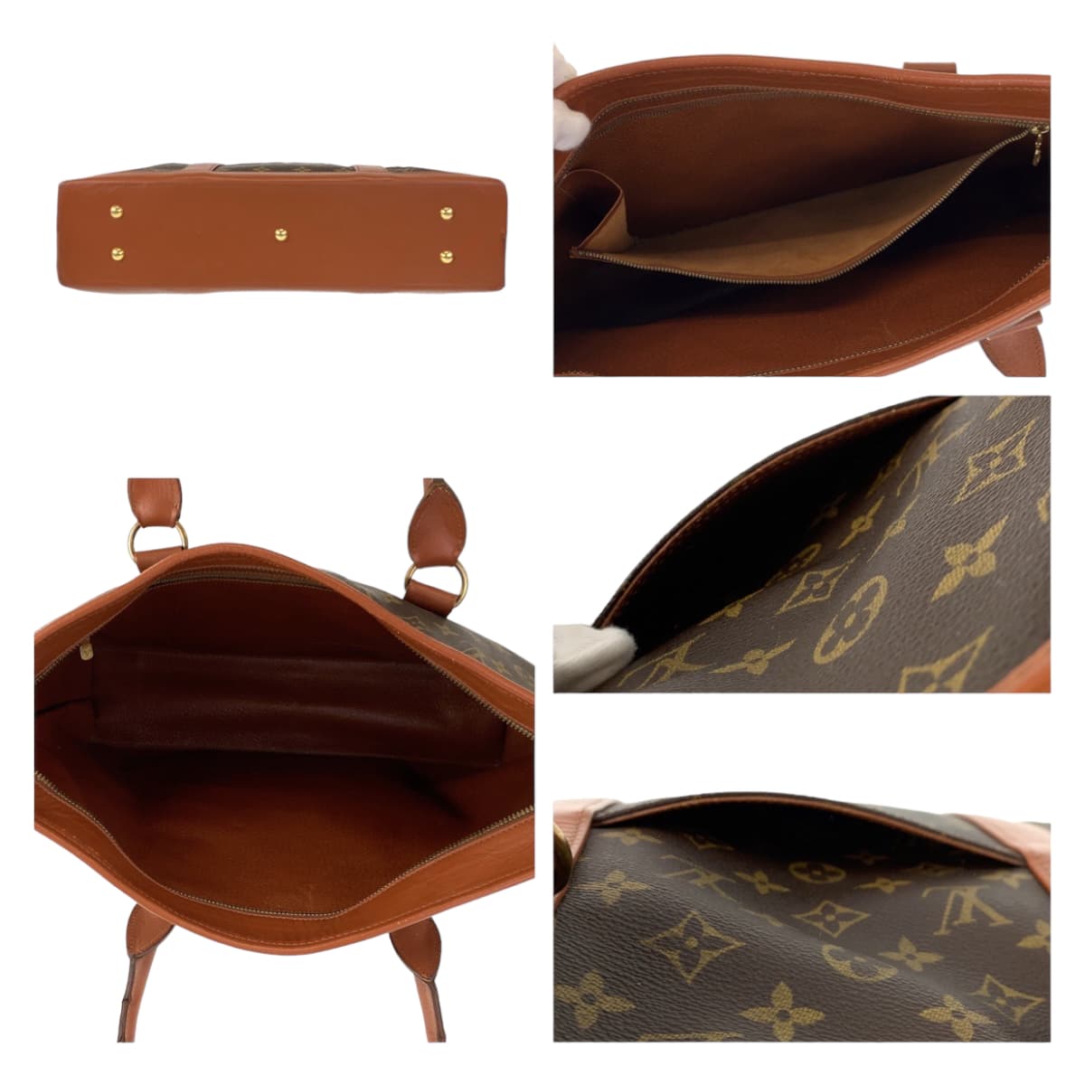 LOUIS VUITTON Vintage Monogram Weekend PM Brown Gold Hardware PVC M42425 Shoulder Bag Tote Bag Men's