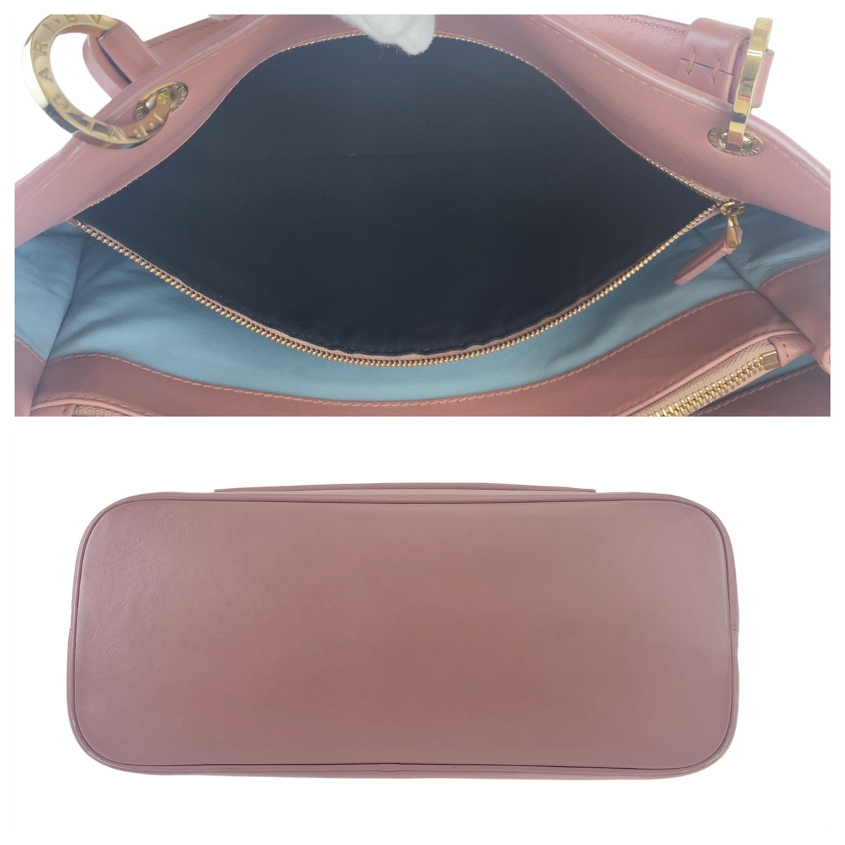 10818
BVLGARI ブルガリ ブルガリブルガリ ピンク ゴールド金具 レザー トートバッグ ハンドバッグ ショルダーバッグ レディース