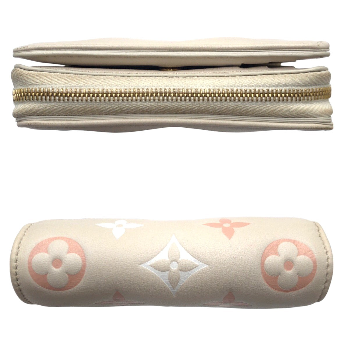 10838
LOUIS VUITTON ルイヴィトン モノグラム ポルトフォイユ ユー ベージュ ゴールド金具 レザー M82291 二つ折り財布 コンパクトウォレット レディース