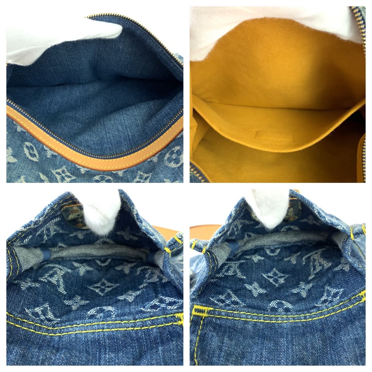 LOUIS VUITTON Louis Vuitton Monogram Denim Baggy GM Blue Denim/Leather Crossbody Shoulder Bag for Women