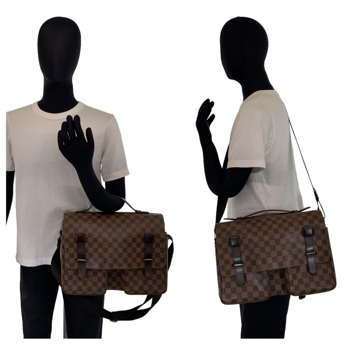 10898
LOUIS VUITTON ルイヴィトン ダミエ ブロードウェイ ブラウン ゴールド金具 PVC N42270 ショルダーバッグ ハンドバッグ 2way メンズ