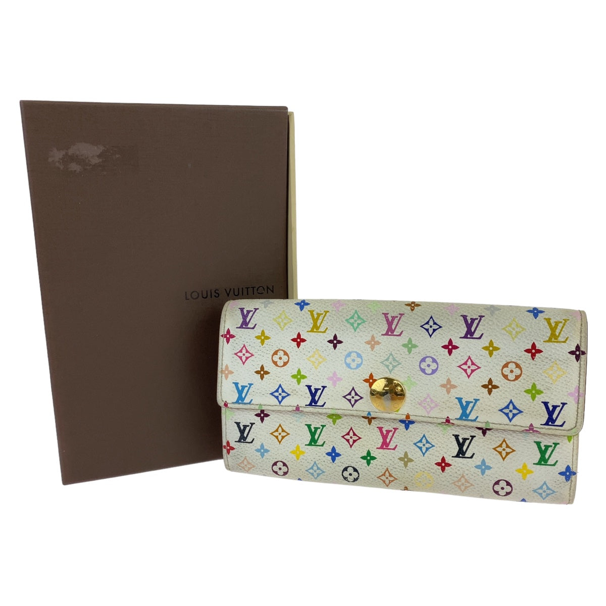 LOUIS VUITTON Louis Vuitton Monogram Multi Portefeuille Sarah Bron Multicolor Gold Hardware PVC M93532 Long Wallet Women's