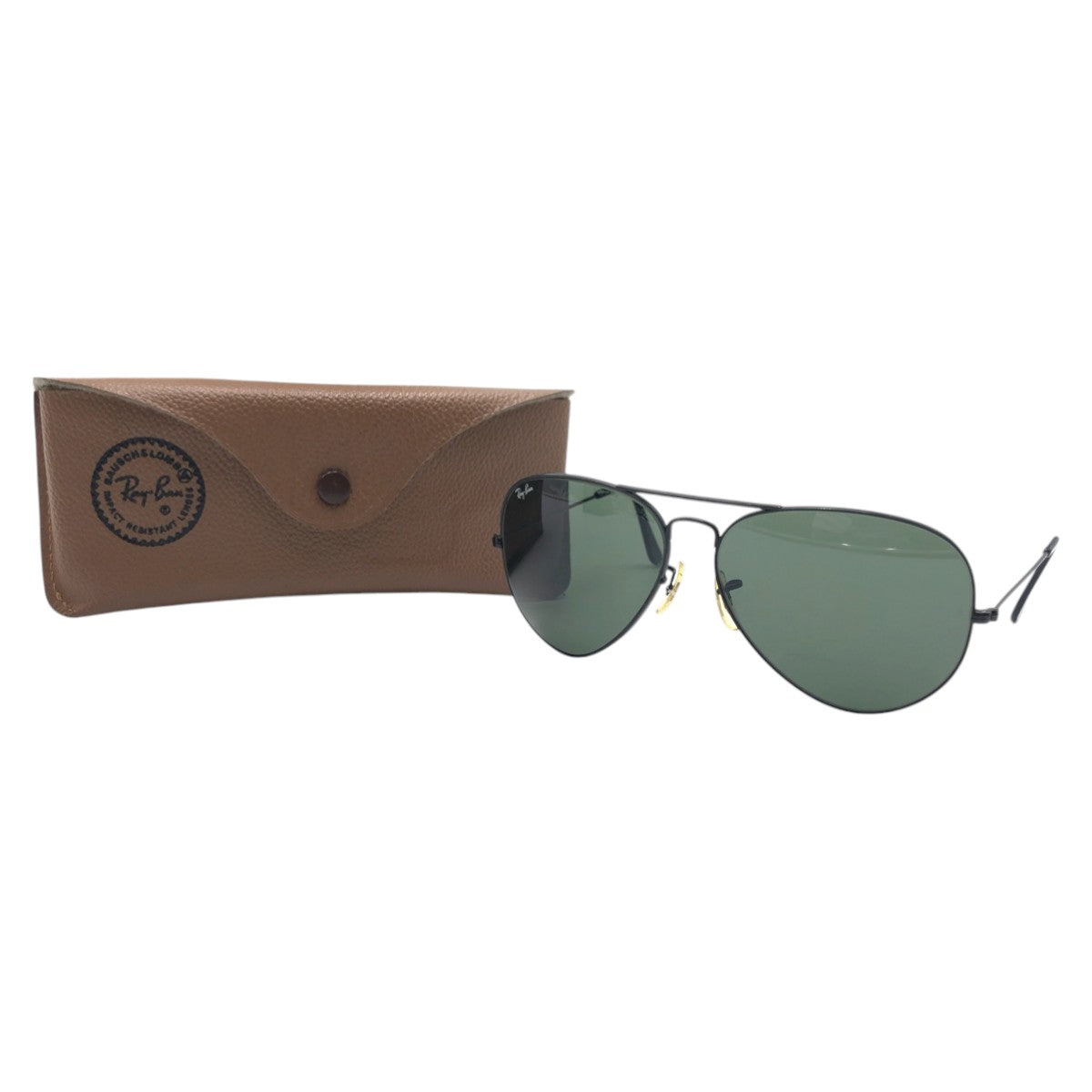 Ray-Ban レイバン ヴィンテージ B&L RAY-BAN U.S.A アビエーター ブラック 黒 グリーン メタル サングラス 男女兼用 ティアドロップ メンズ AB12