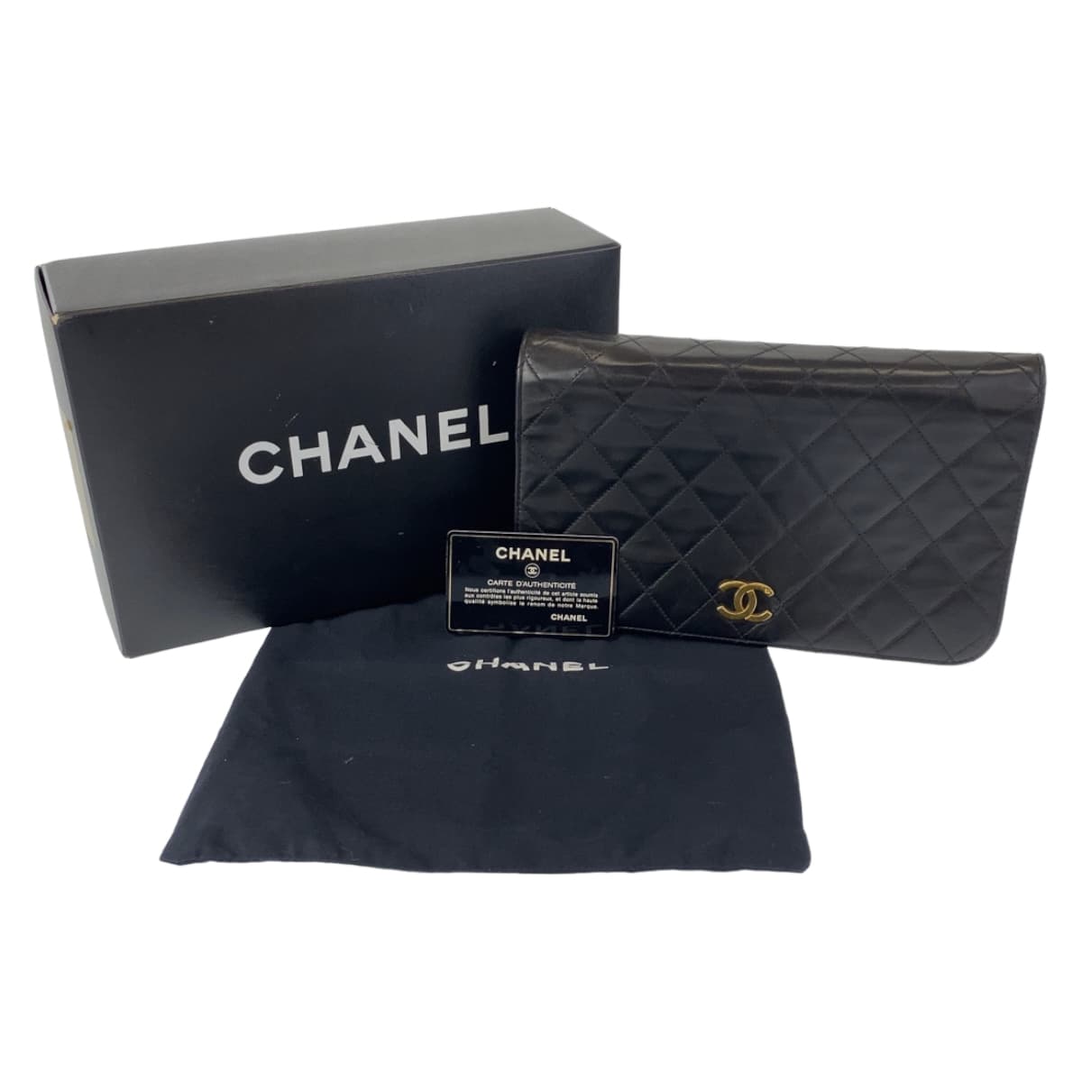 CHANEL シャネル ヴィンテージ マトラッセ ココマーク シングルフラップ プッシュロック ブラック 黒 ゴールド金具 ラムスキン ショルダーバッグ チェーンショルダー レディース