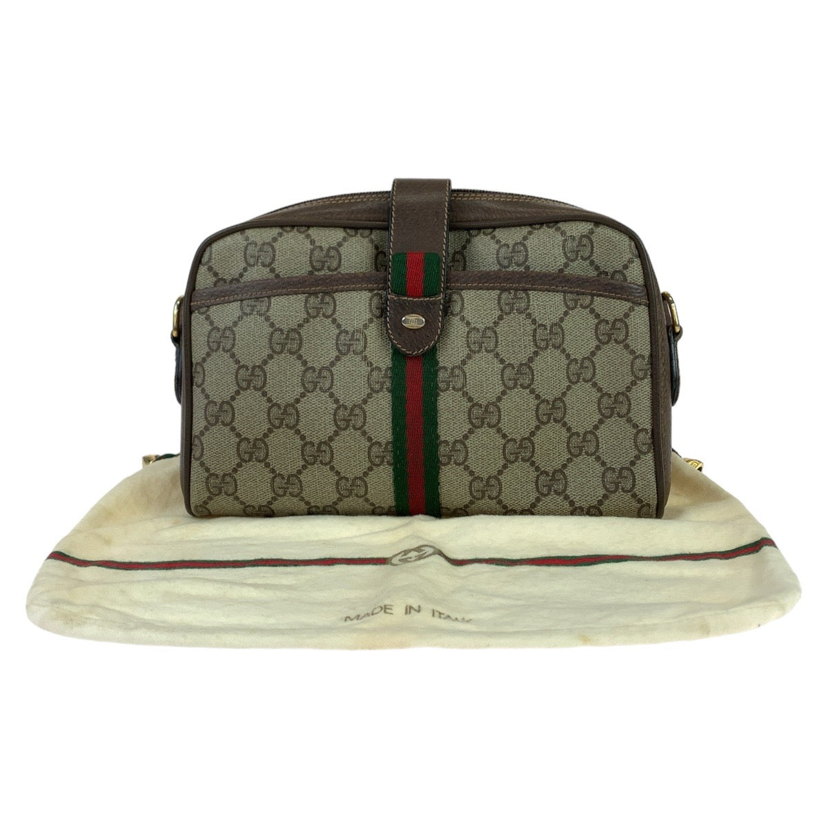 11068
GUCCI グッチ ヴィンテージ GGスプリーム オールドグッチ シェリーライン ベージュ ブラウン ゴールド金具 GGスプリームキャンバス / レザー 89 02 055 斜め掛け ショルダーバッグ ポシェット レディース