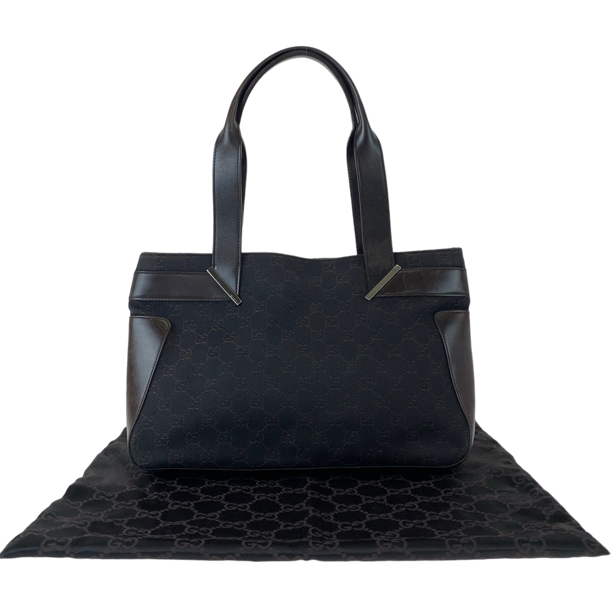 11077
GUCCI グッチ ブラウン シルバー金具 GGキャンバス / レザー 73983 トートバッグ ショルダーバッグ ハンドバッグ レディース