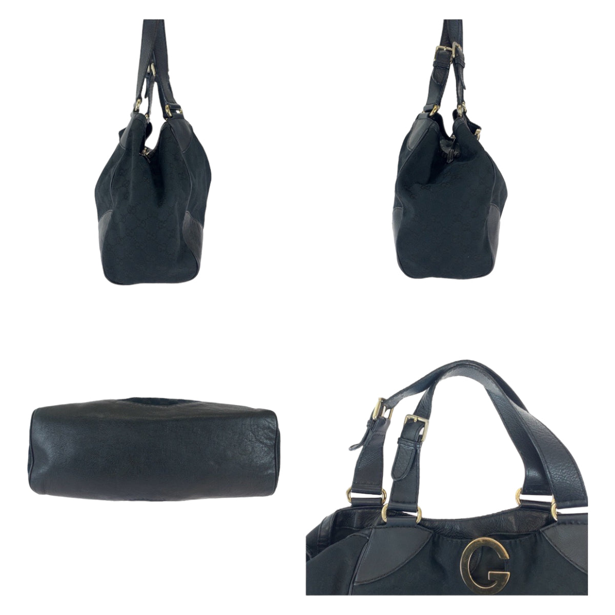 11105
GUCCI グッチ ブラック シルバー金具 GGキャンバス / レザー 223972 トートバッグ ショルダーバッグ レディース ABP33