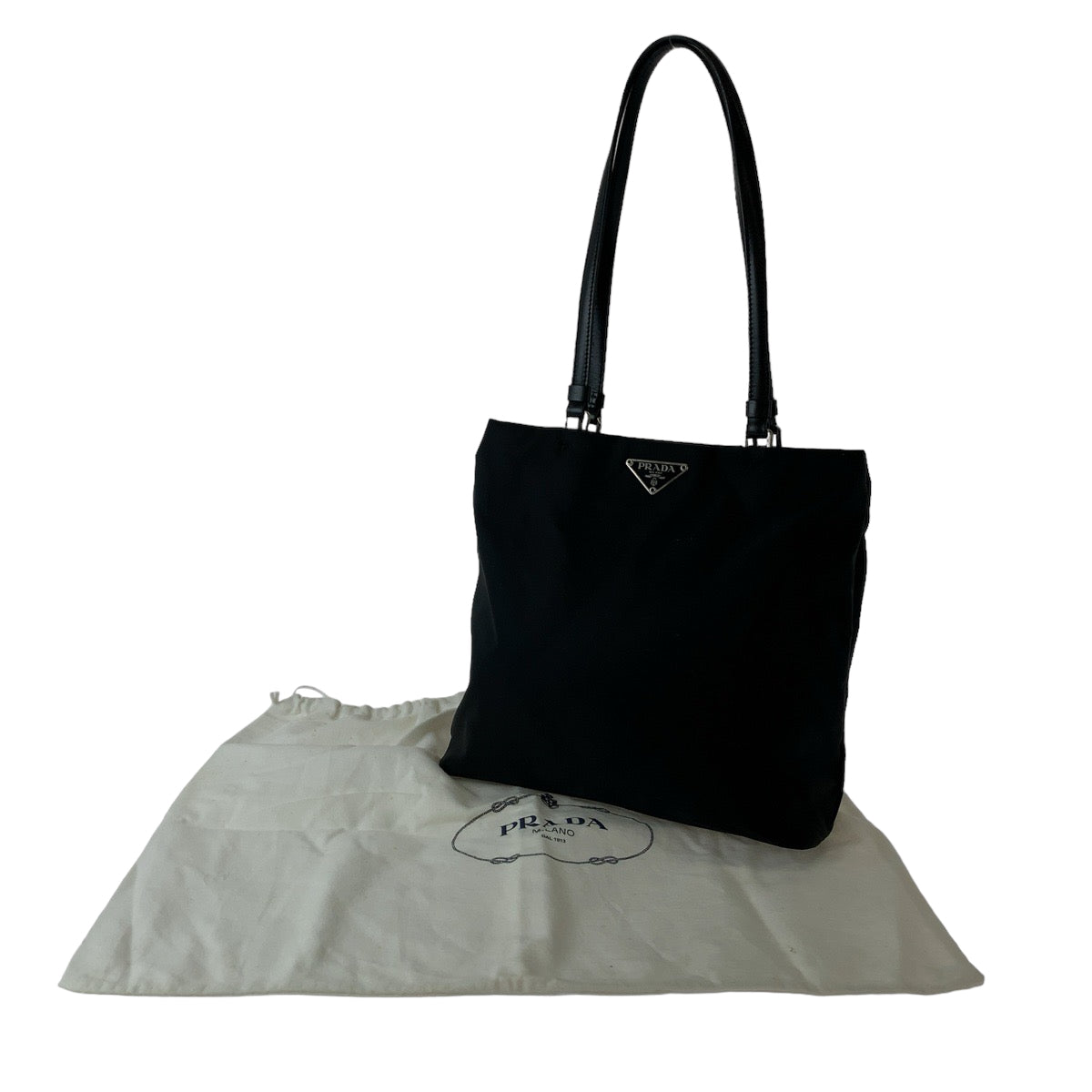 11111
PRADA プラダ テスート 三角ロゴプレート ブラック 黒 シルバー金具 ナイロン トートバッグ ショルダーバッグ レディース