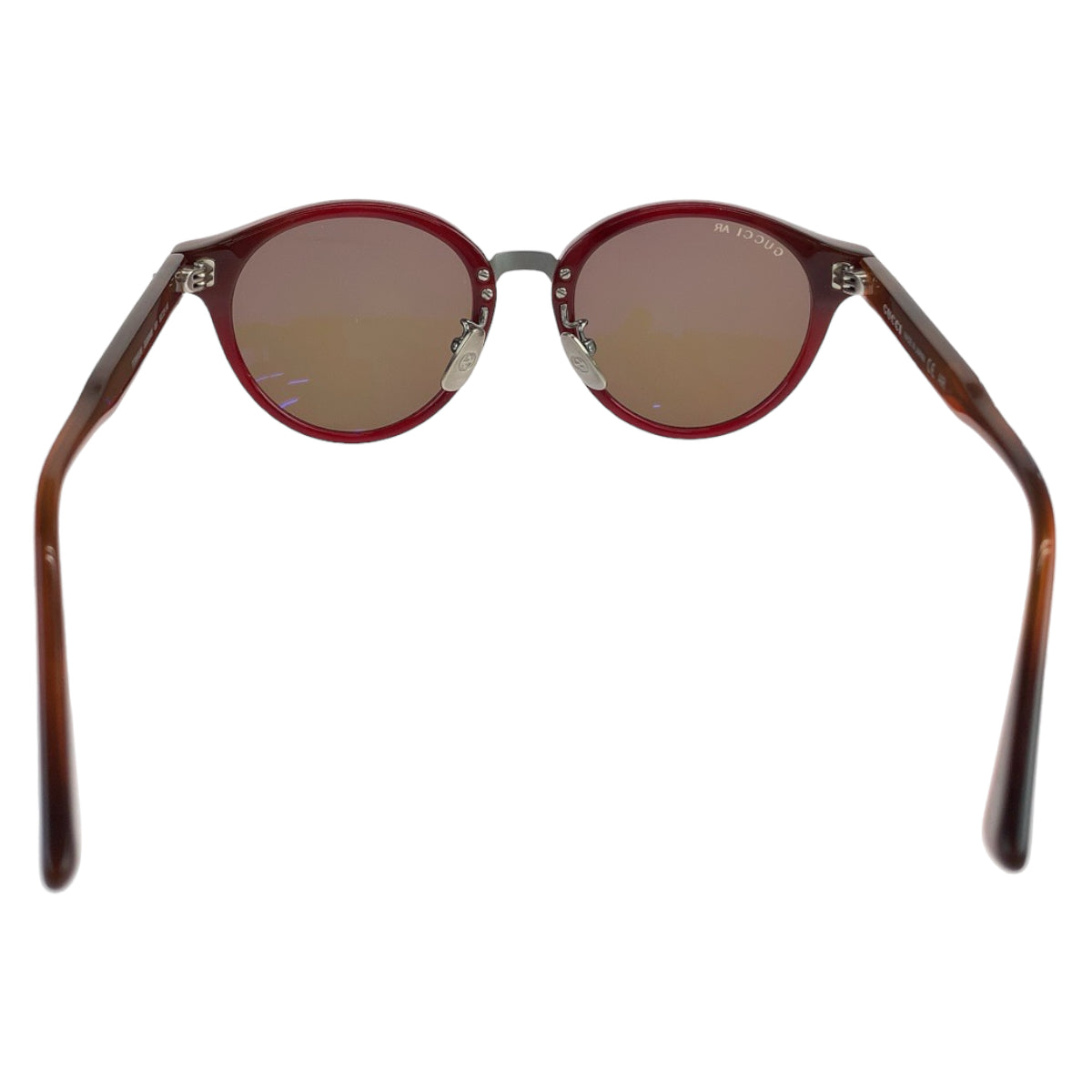 11112
GUCCI グッチ シェリーライン ブラウン シルバー チタン GG0066S サングラス ラウンド ラウンド メンズ