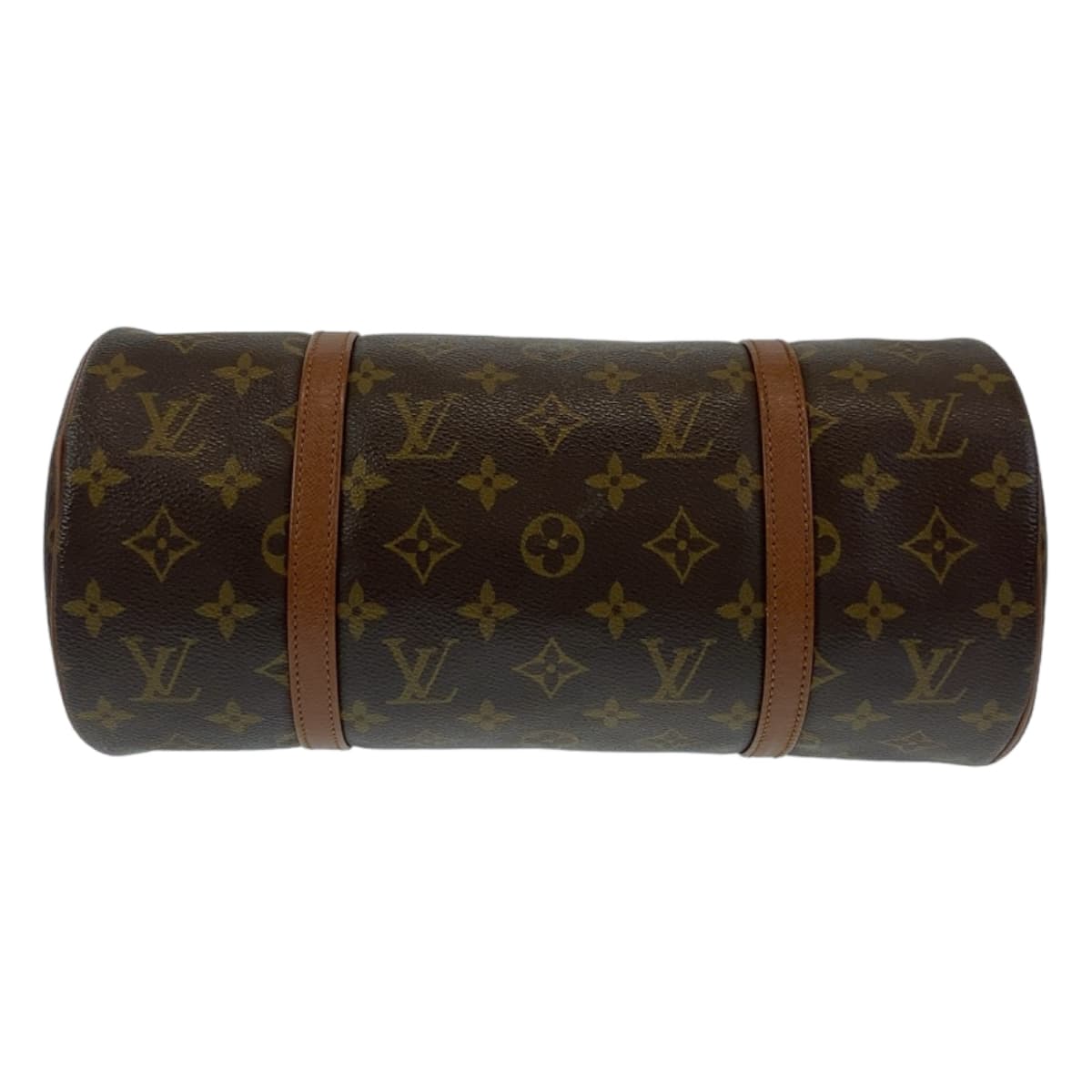 LOUIS VUITTON ルイヴィトン モノグラム パピヨン ポーチ付き ブラウン ゴールド金具 PVC M51366 ハンドバッグ ショルダーバッグ レディース