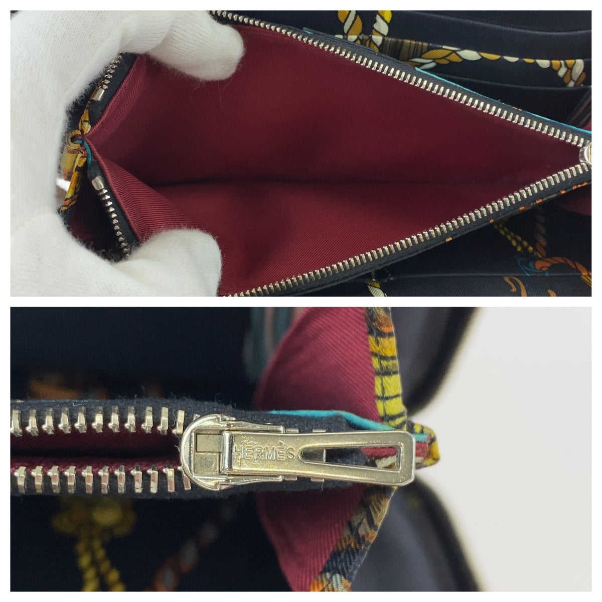HERMES エルメス アザップシルクインロング ブラック 黒 シルバー金具 ヴォーエプソン 長財布 ラウンドファスナー 男女兼用 □M刻印 メンズ
