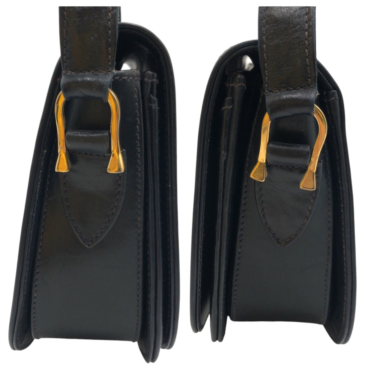 12855
GUCCI グッチ ヴィンテージ シェリーライン オールドグッチ ホースビット ネイビー ゴールド金具 GGスプリームキャンバス 斜め掛け ショルダーバッグ ポシェット レディース