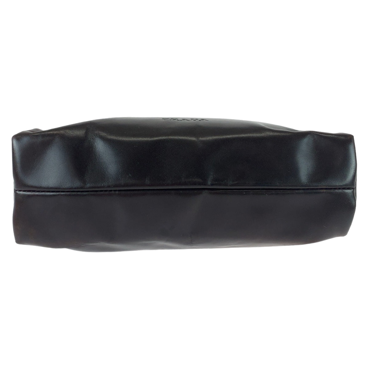 11206
PRADA プラダ ヴィンテージ ダークブラウン ゴールド金具 レザー B7649 ハンドバッグ がま口 トートバッグ レディース