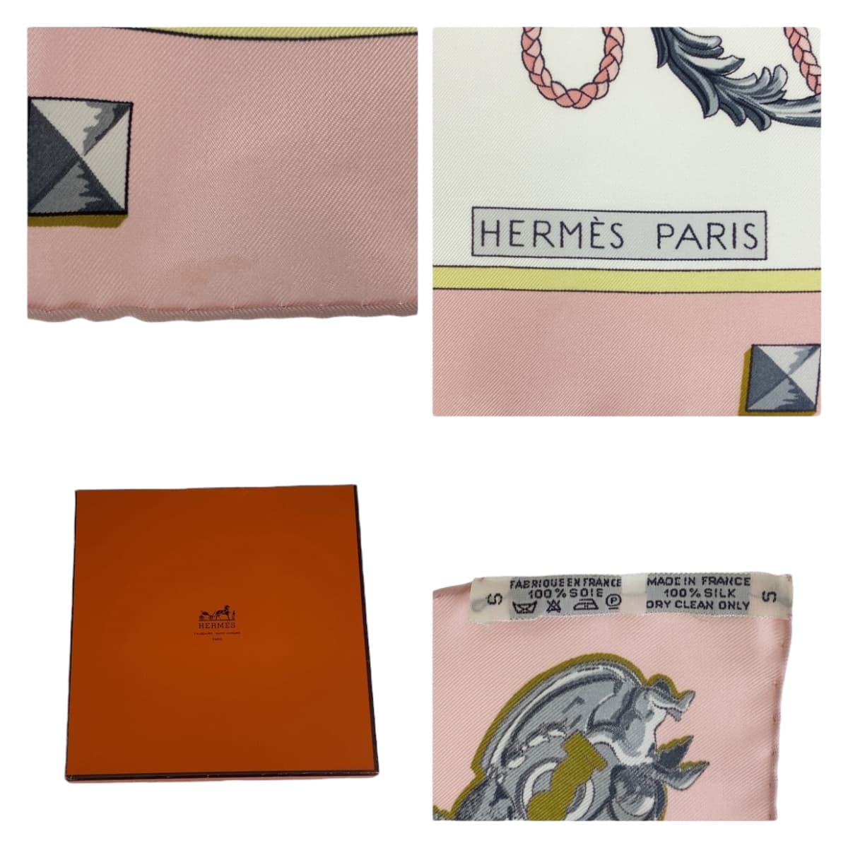 12472
HERMES エルメス カレ90 ピンク マルチカラー シルク スカーフ レディース