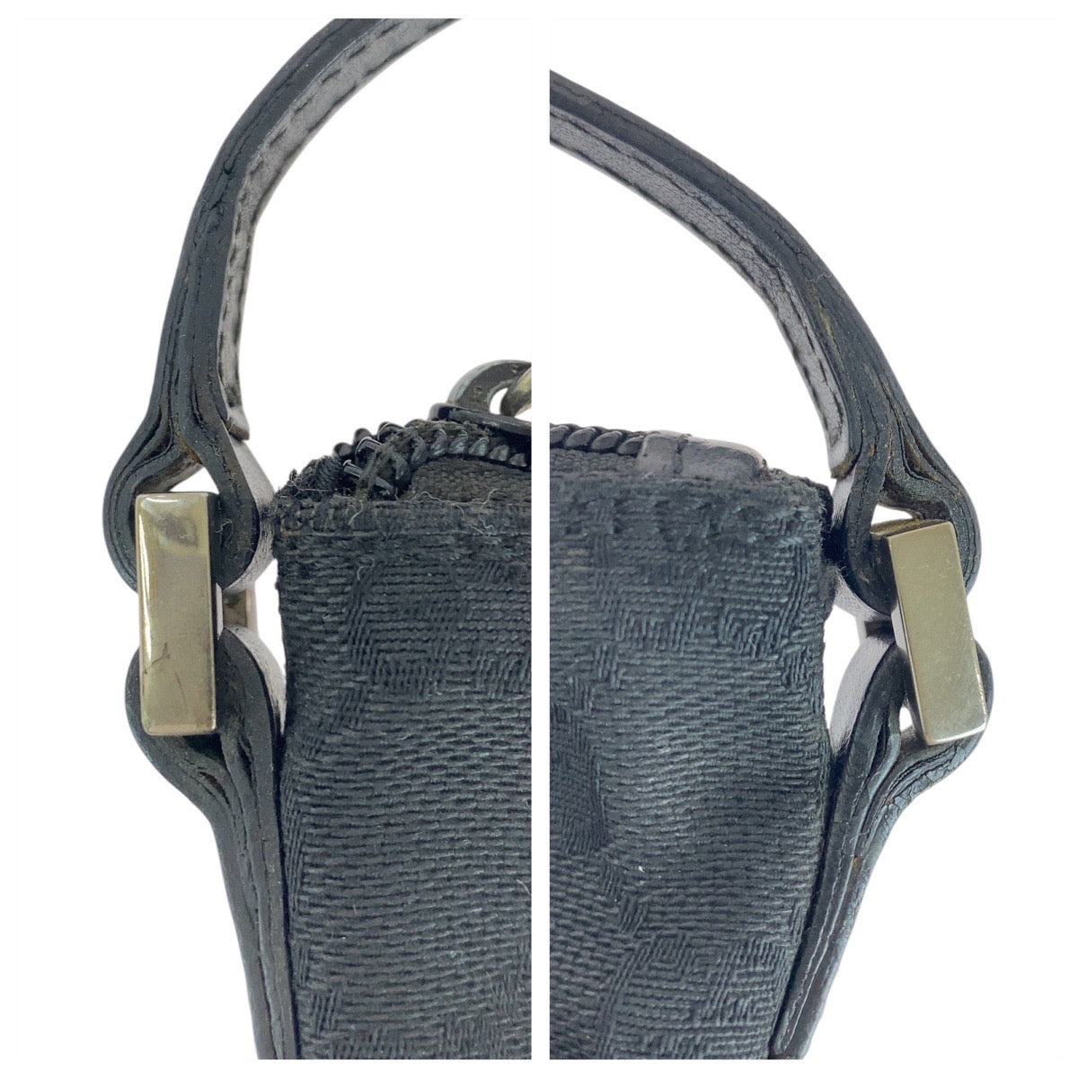12467
GUCCI グッチ ブラック 黒 シルバー金具 GGキャンバス / レザー 039 1103 ハンドバッグ アクセサリーポーチ レディース ABP20
