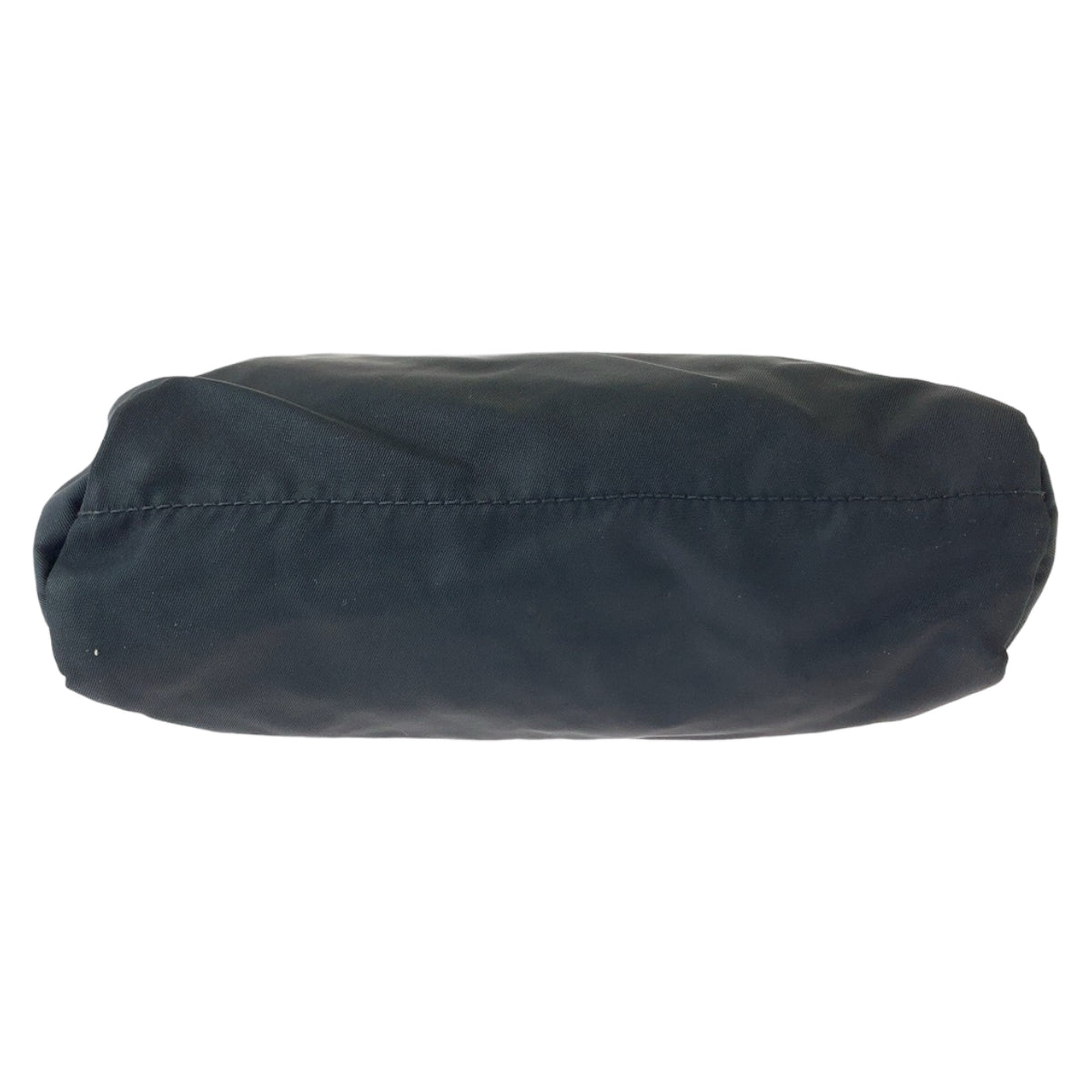 PRADA Tessuto Triangle Logo Plate Black Silver Hardware Nylon Pouch Makeup Pouch Women's