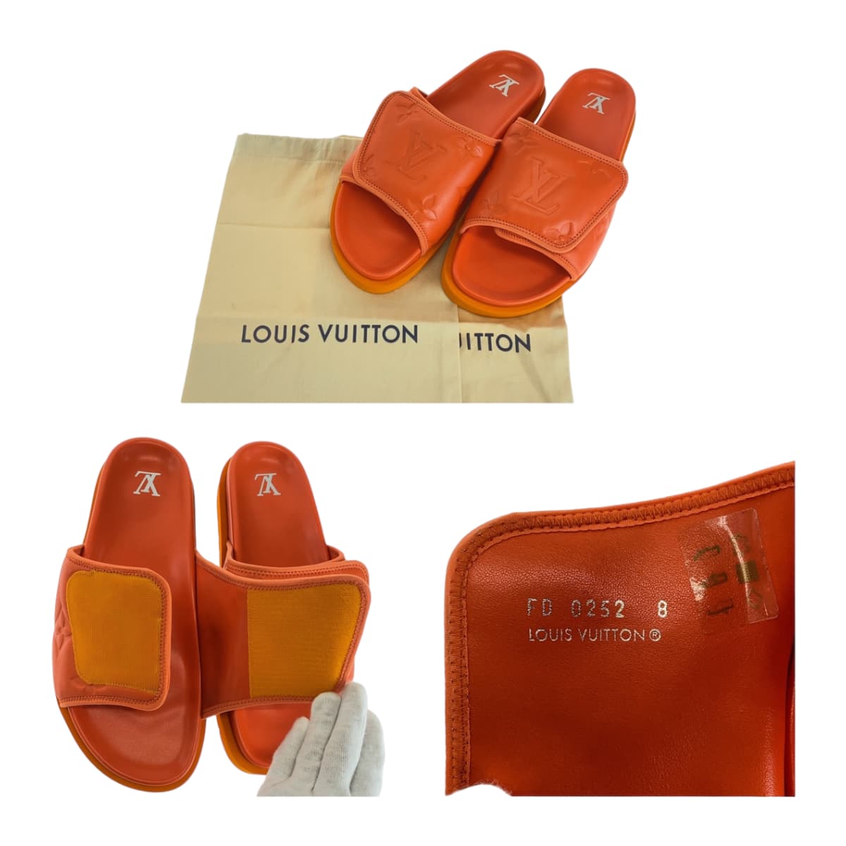 11473
LOUIS VUITTON ルイヴィトン モノグラム マイアミ ライン ミュール オレンジ ラバー / レザー サンダル メンズ