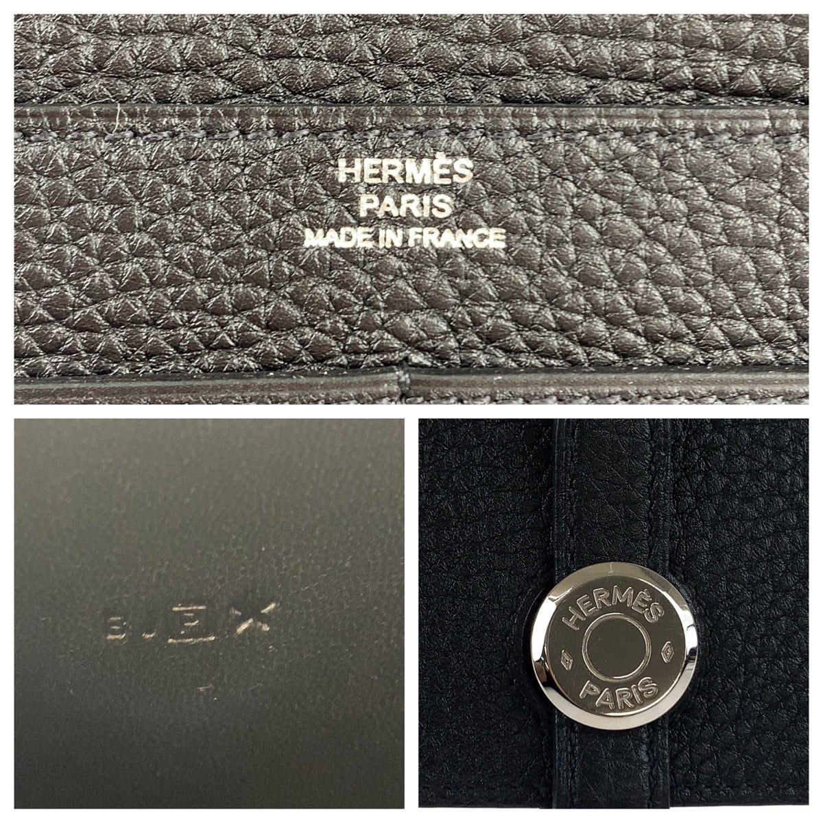 HERMES エルメス ドゴンデュオ コインケース無し ブラック 黒 シルバー金具 トゴ 長財布 ロングウォレット 男女兼用 □P刻印 メンズ