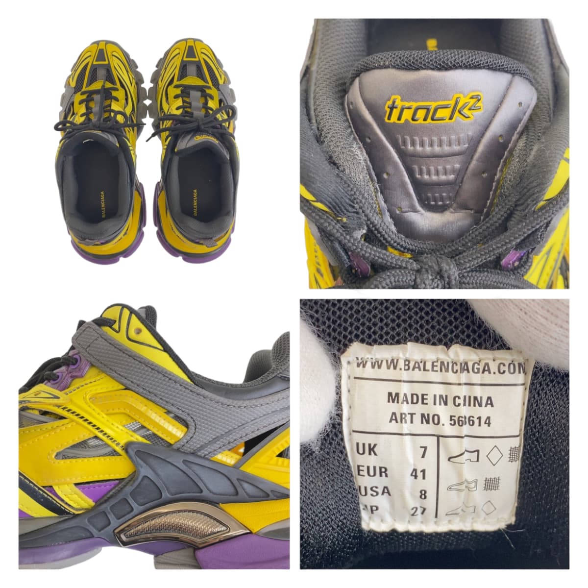 BALENCIAGA バレンシアガ track2 イエロー マルチカラー ラバー / ポリエステル 568614 スニーカー ローカット メンズ