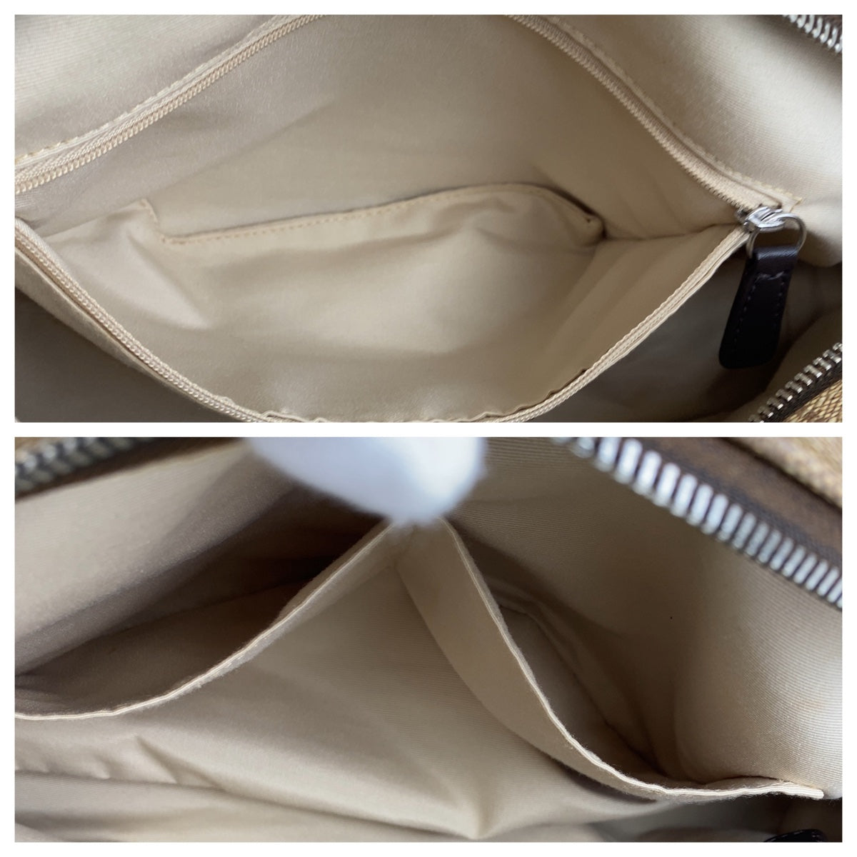112433
COACH コーチ ヘリテージ シグネチャー ベージュ キャメル シルバー金具 PVC / レザー ショルダーバッグ ハンドバッグ レディース