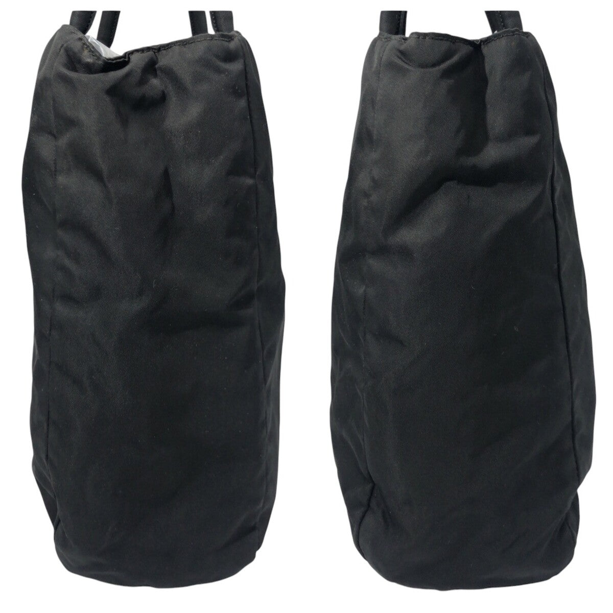 PRADA Prada Tessuto Triangle Logo Black Nylon Tote Bag Handbag Women's