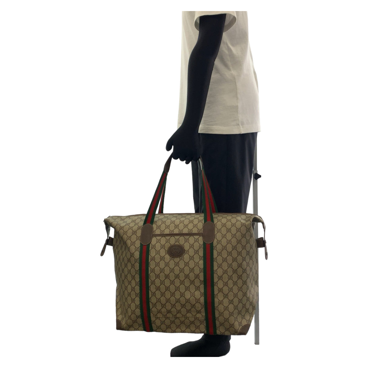 11530
GUCCI グッチ ヴィンテージ オールドグッチ シェリーライン インターロッキング 男女兼用 ブラウン ベージュ GGスプリームキャンバス / レザー 156 19 014 ボストンバッグ トートバッグ メンズ