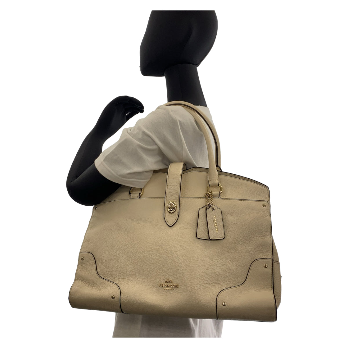 112389
COACH コーチ マーサーサッチェル ホワイト ゴールド金具 レザー トートバッグ ハンドバッグ ショルダーバッグ レディース