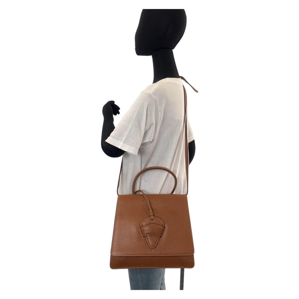 112368
LOEWE ロエベ ヴィンテージ バルセロナ ブラウン キャメル レザー 斜め掛け ショルダーバッグ ハンドバッグ 2way レディース