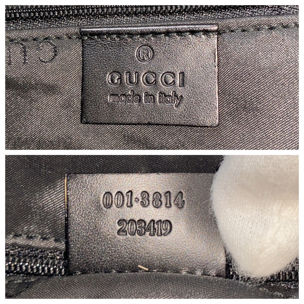 12883
GUCCI グッチ ブラック 黒 シルバー金具 GGキャンバス / レザー 001 3814 ホーボー ショルダーバッグ レディース