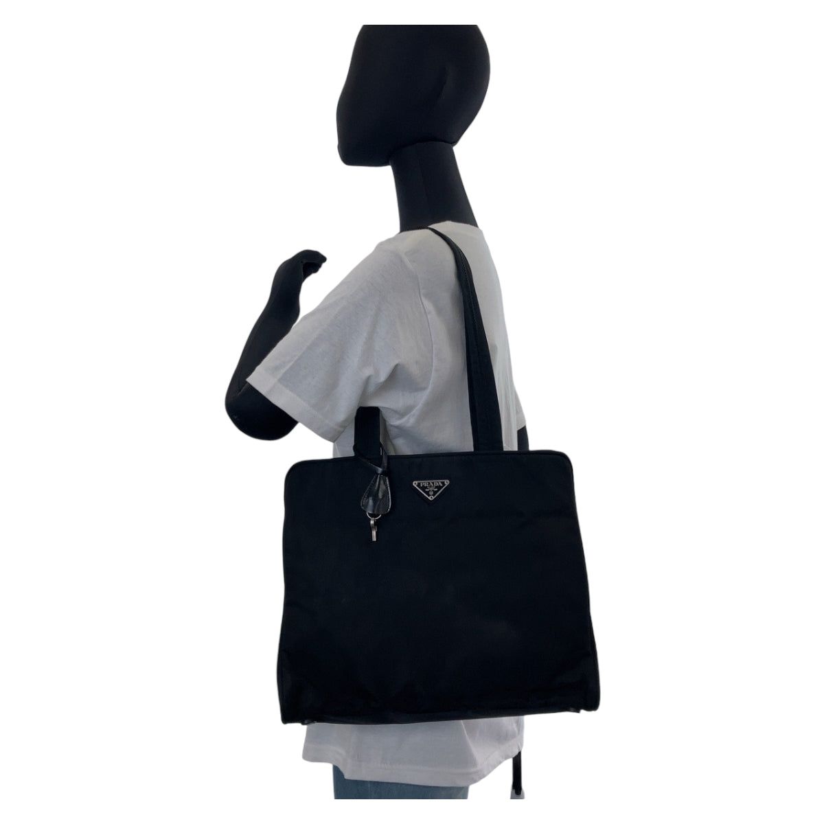 112359
PRADA プラダ テスート 三角ロゴプレート ブラック 黒 シルバー金具 ナイロン トートバッグ ショルダーバッグ レディース
