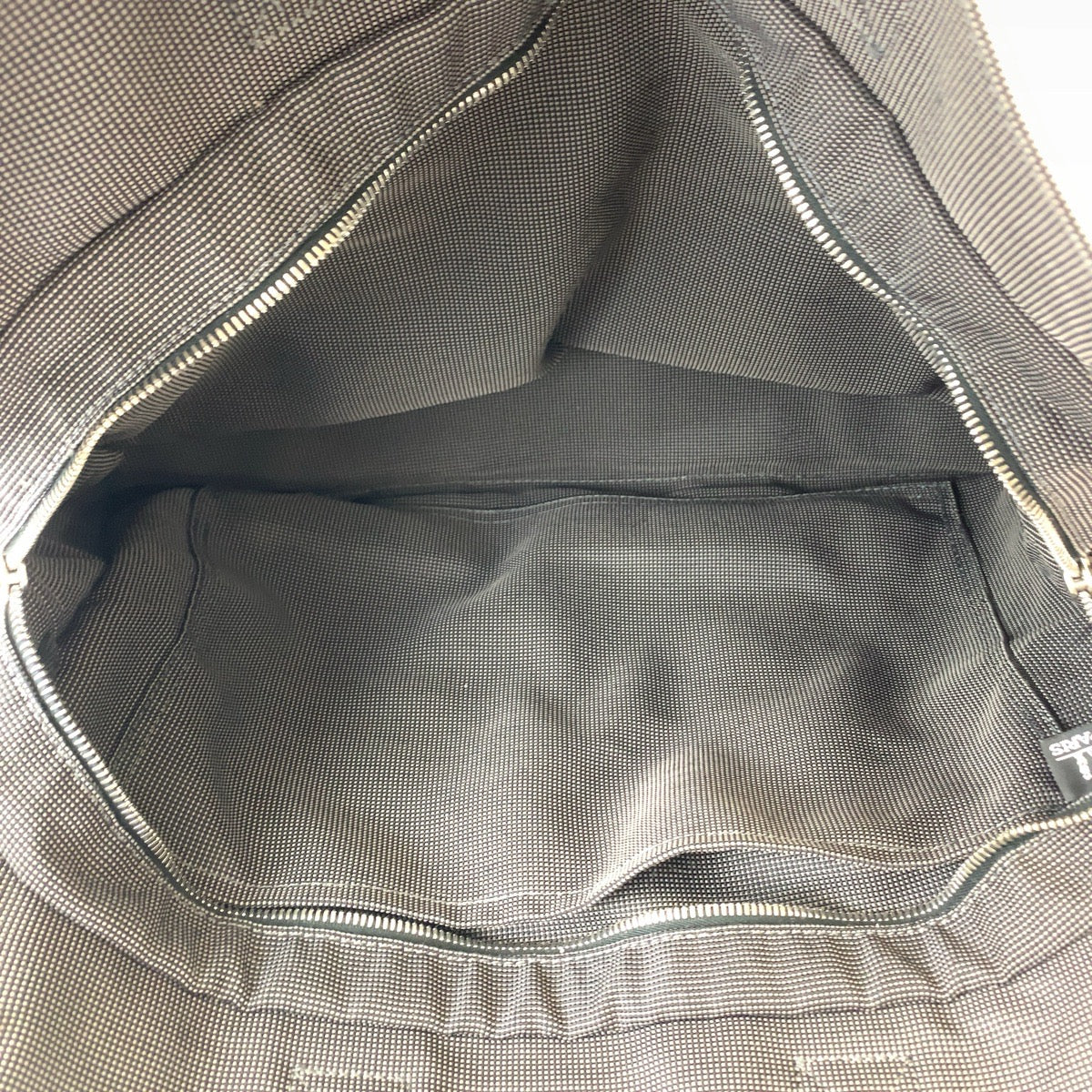 11709
HERMES エルメス エールラインMM 男女兼用 グレー ネイビー シルバー金具 キャンバス トートバッグ ビジネスバッグ レディース