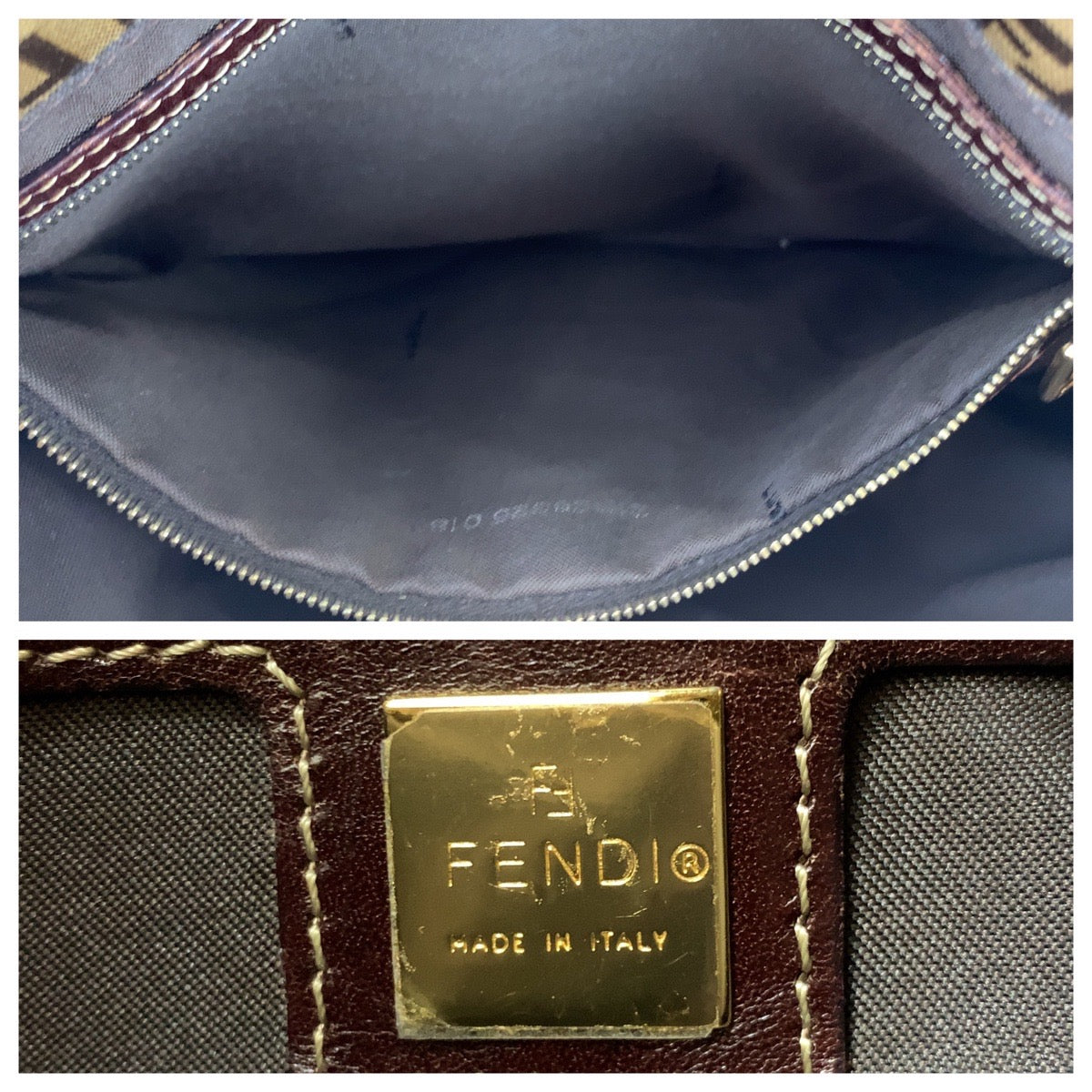 11724
FENDI フェンディ ズッキーノ ズッカ マンマバケット ブラウン ゴールド金具 コーティングキャンバス / レザー ショルダーバッグ レディース A48