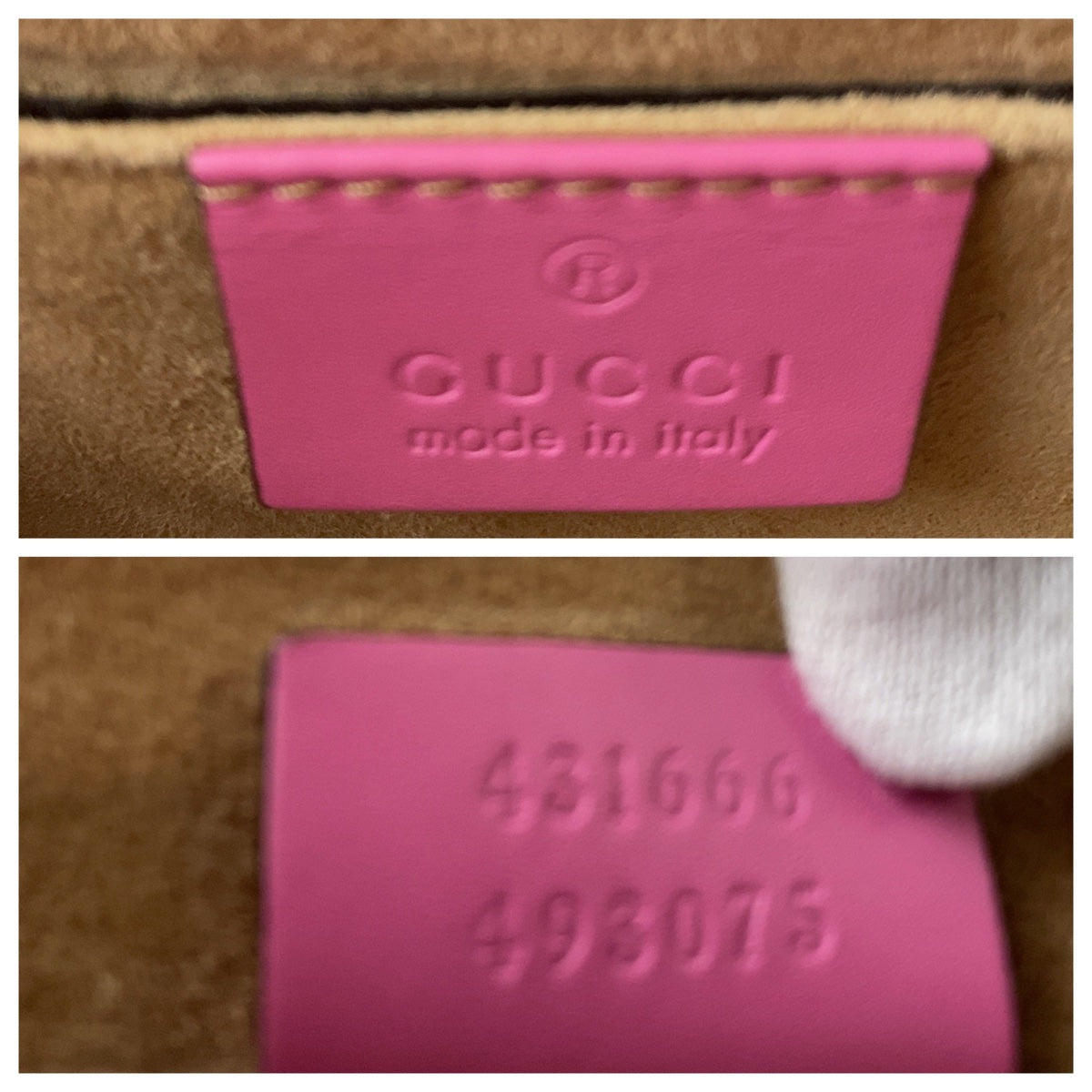 111743
GUCCI グッチ シェリーライン シルヴィ ミニ ピンク ゴールド金具 レザー 431666 斜め掛け ショルダーバッグ レディース