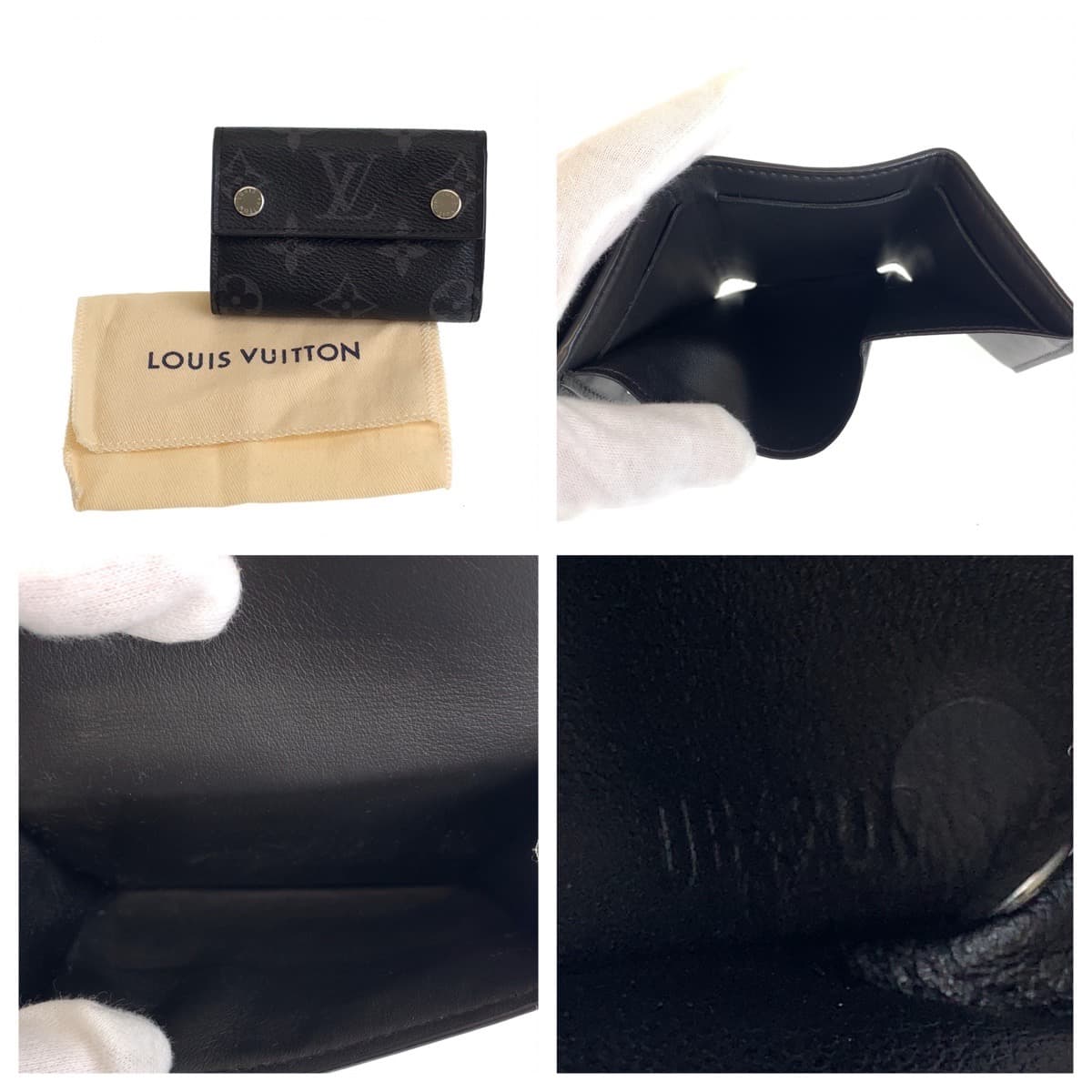 11786
LOUIS VUITTON ルイヴィトン モノグラム エクリプス ディスカバリー ブラック シルバー金具 PVC 折財布 コンパクトウォレット メンズ
