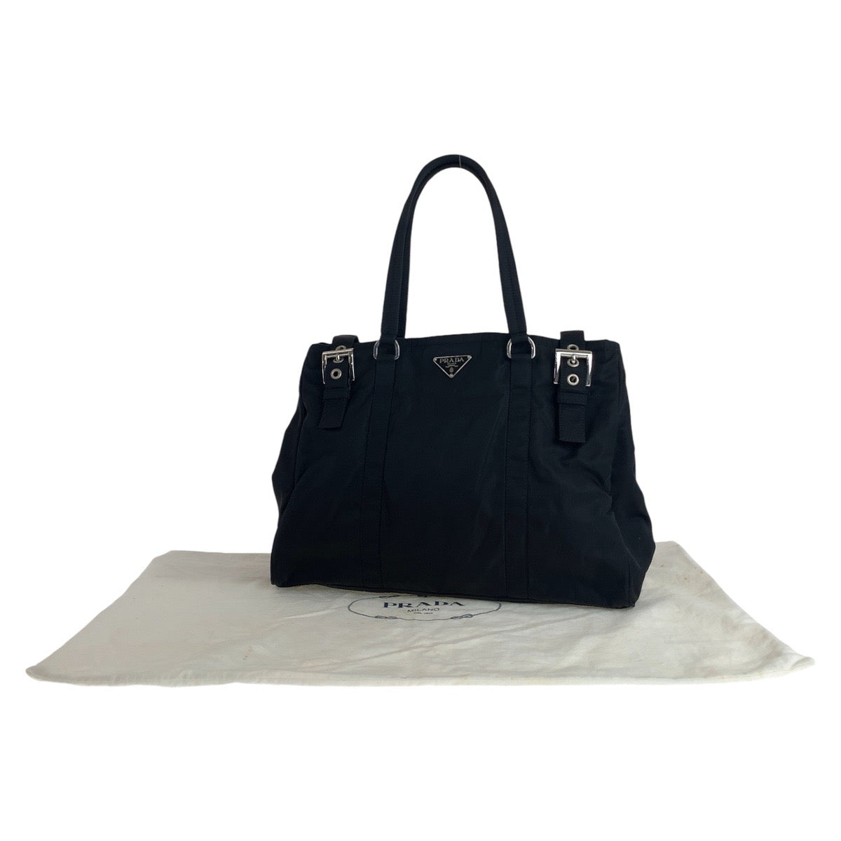 11816
PRADA プラダ テスート 三角ロゴプレート ブラック 黒 シルバー金具 ナイロン トートバッグ ショルダーバッグ ビジネスバッグ メンズ