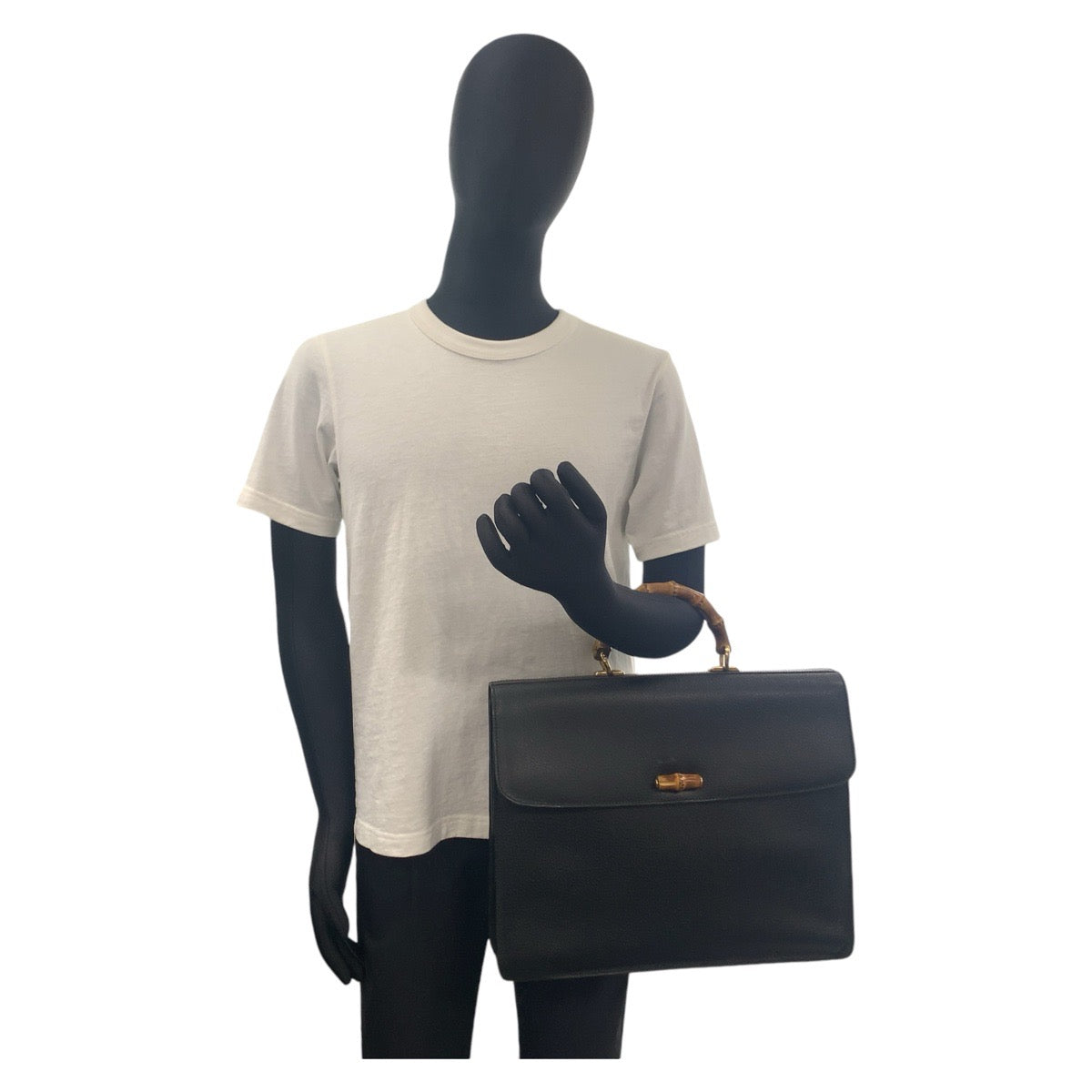 12277
GUCCI グッチ ヴィンテージ バンブー オールドグッチ ブラック 黒 ゴールド金具 レザー 015.1046.3304 ビジネスバッグ ブリーフケース A4対応 メンズ ABP42