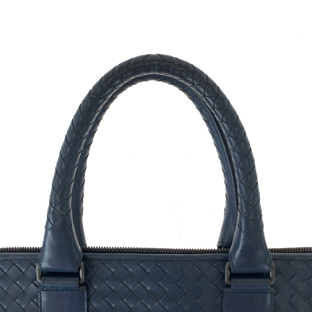 BOTTEGAVENETA ボッテガヴェネタ イントレチャート ネイビー ガンメタ金具 レザー ビジネスバッグ ブリーフケース メンズ